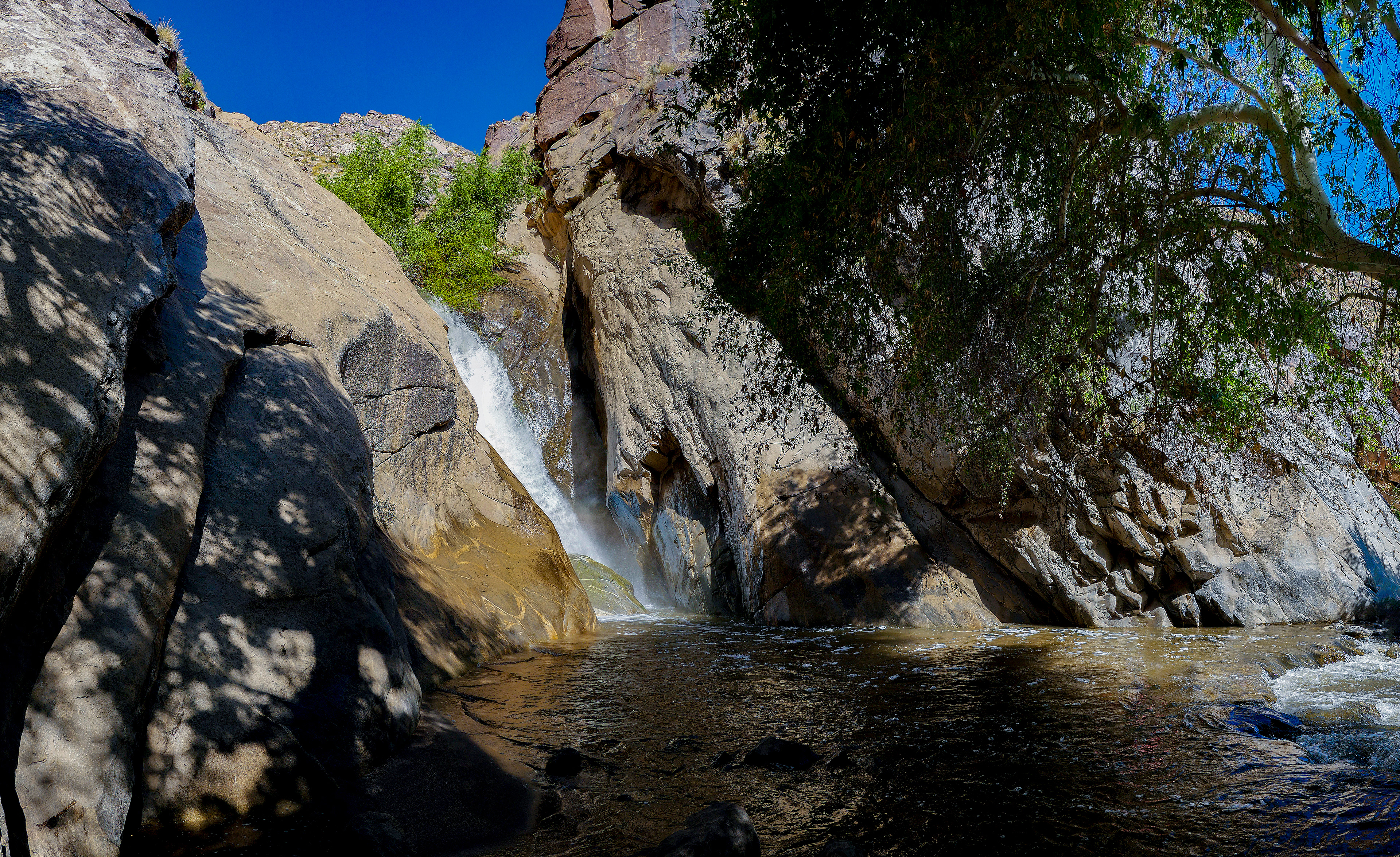 The falls are sometimes  flooded.