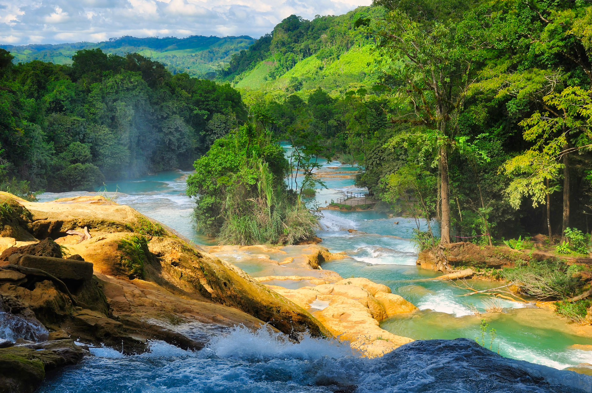 Cascades de Agua Azul au Chiapas, Mexique