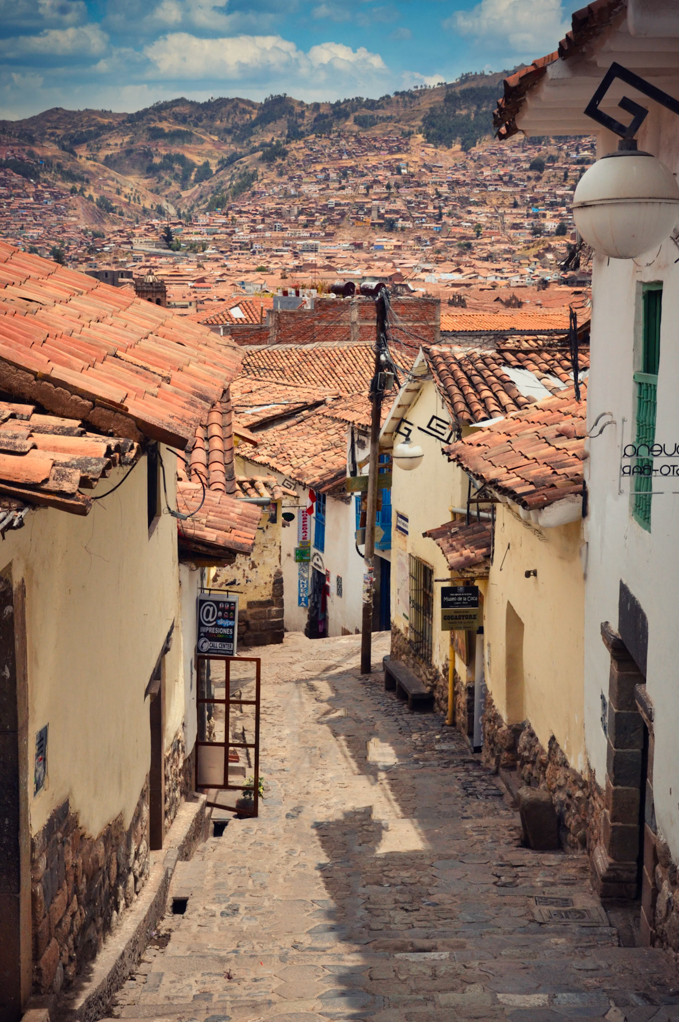 Rue de Cuzco dans le quartier de San Blas, Pérou
