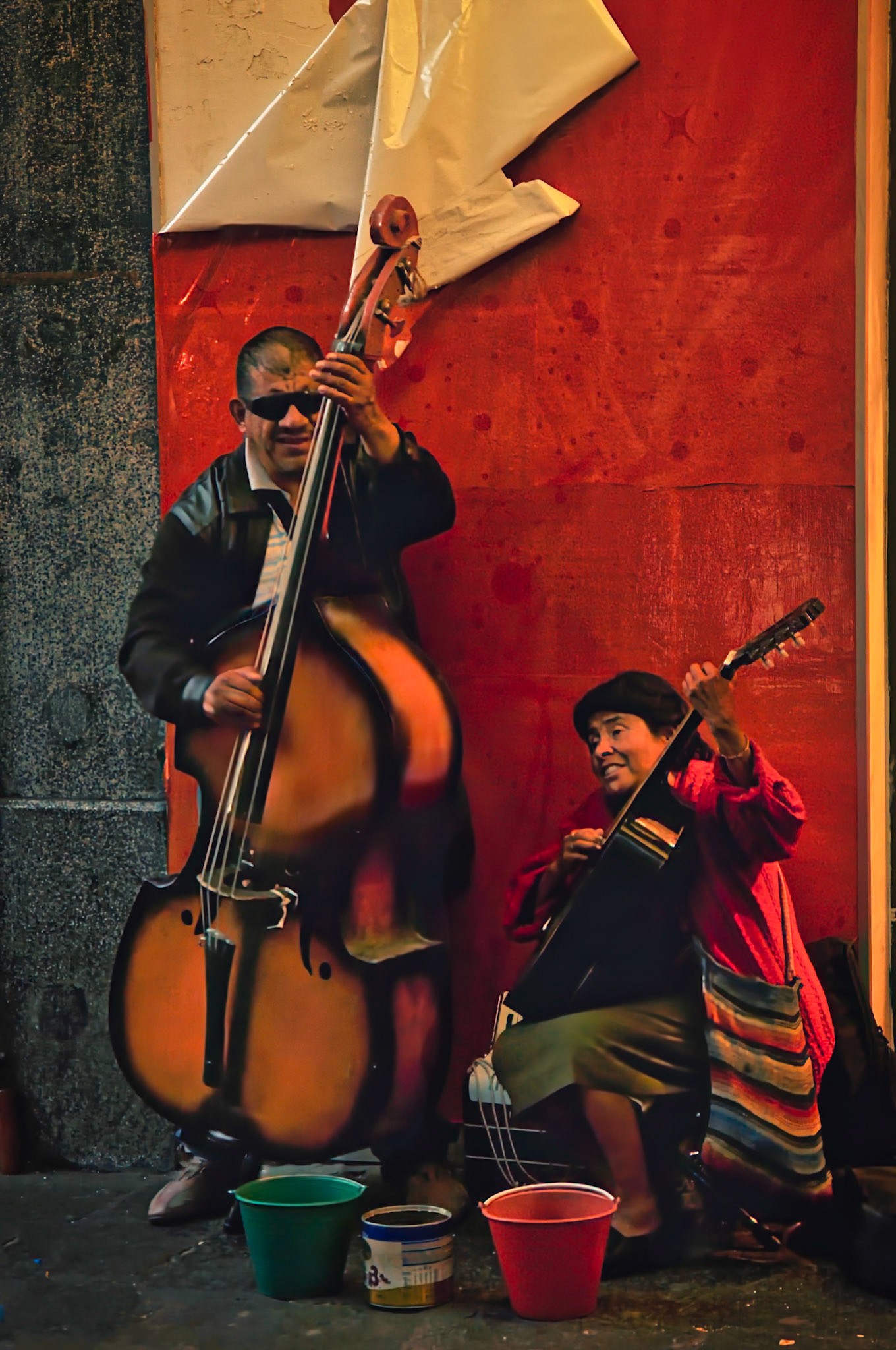 Joueurs de musique dans une rue de Puebla, Mexique