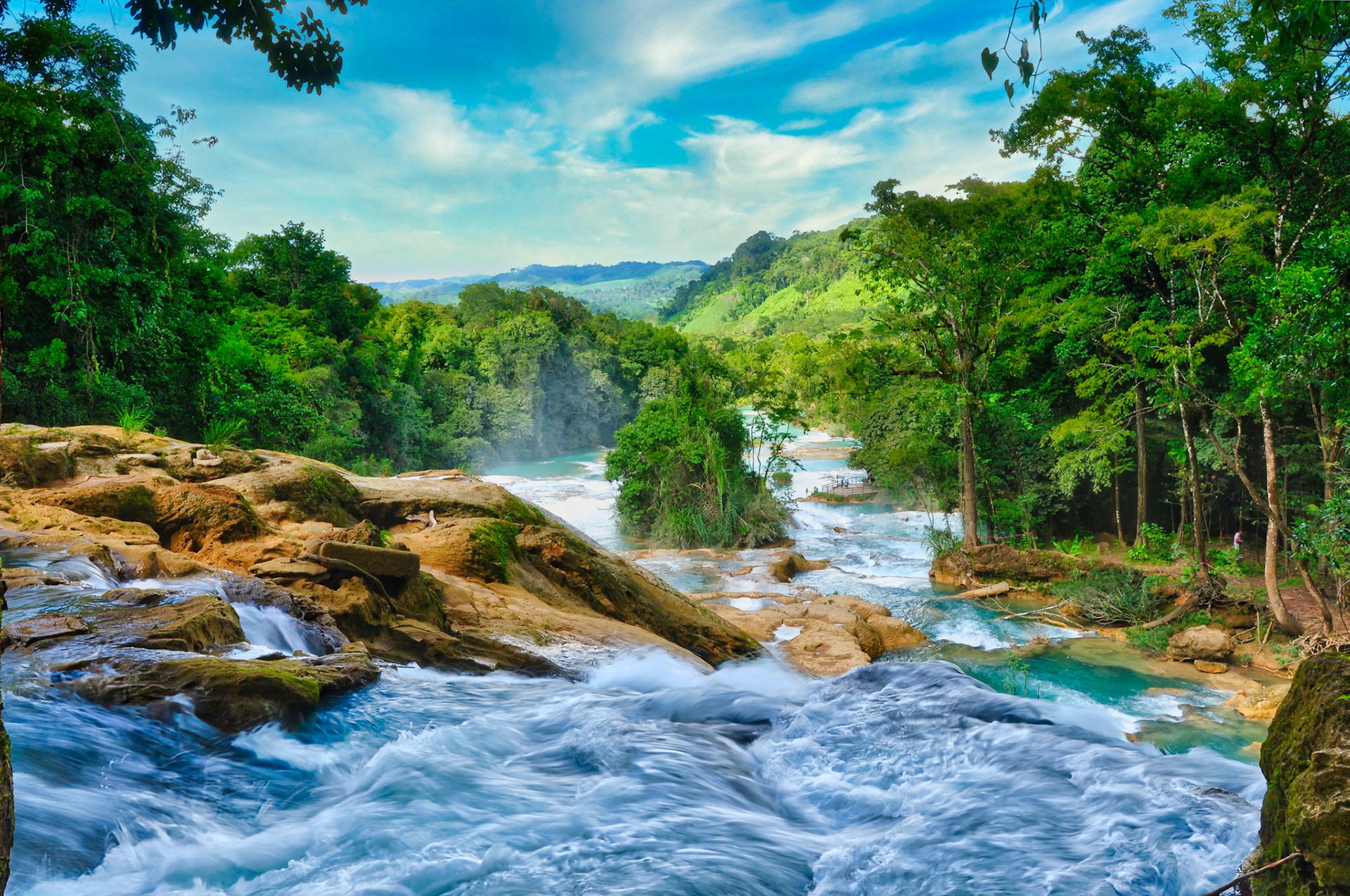 Cascades de Agua Azul au Chiapas, Mexique