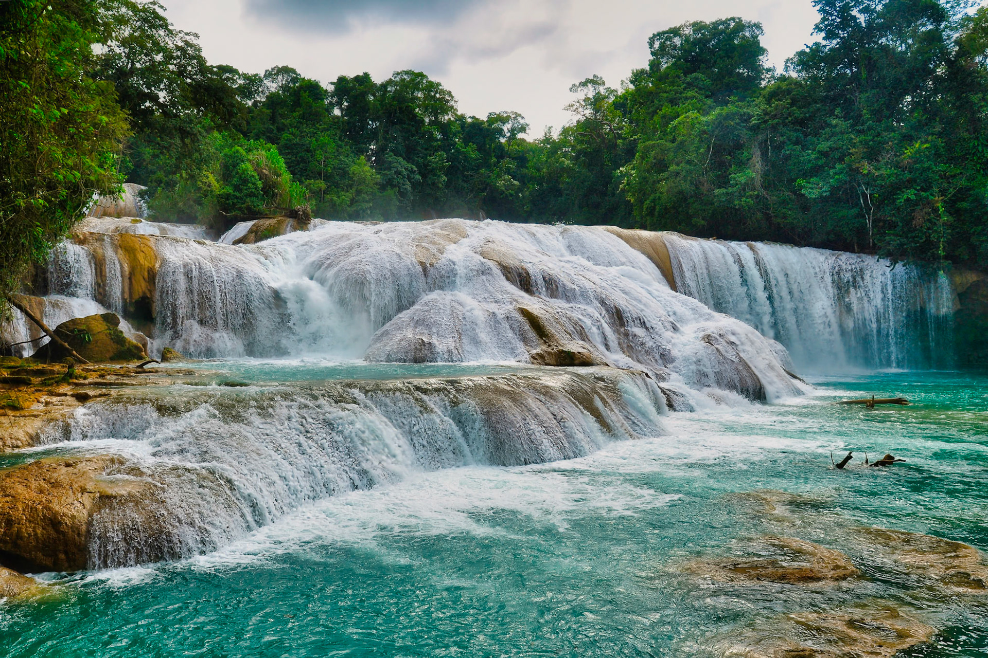 Cascades de Agua Azul au Chiapas, Mexique