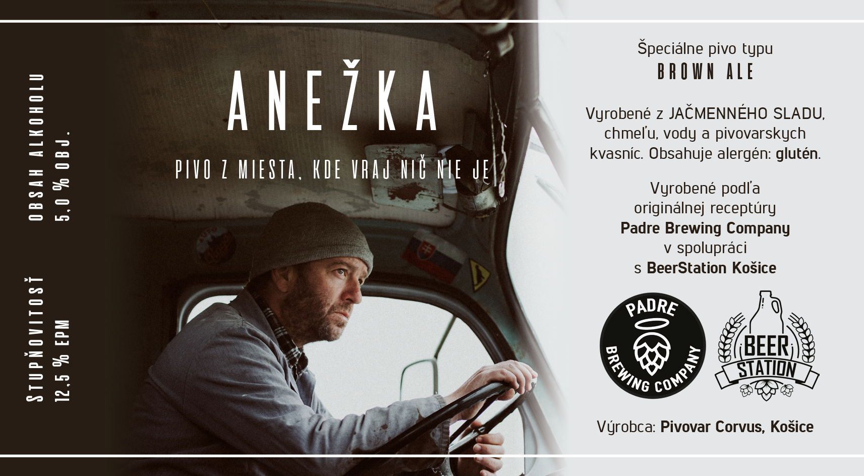 ANEŽKA film, Košice, etiketa na pivo Padre BREWING COMPANY