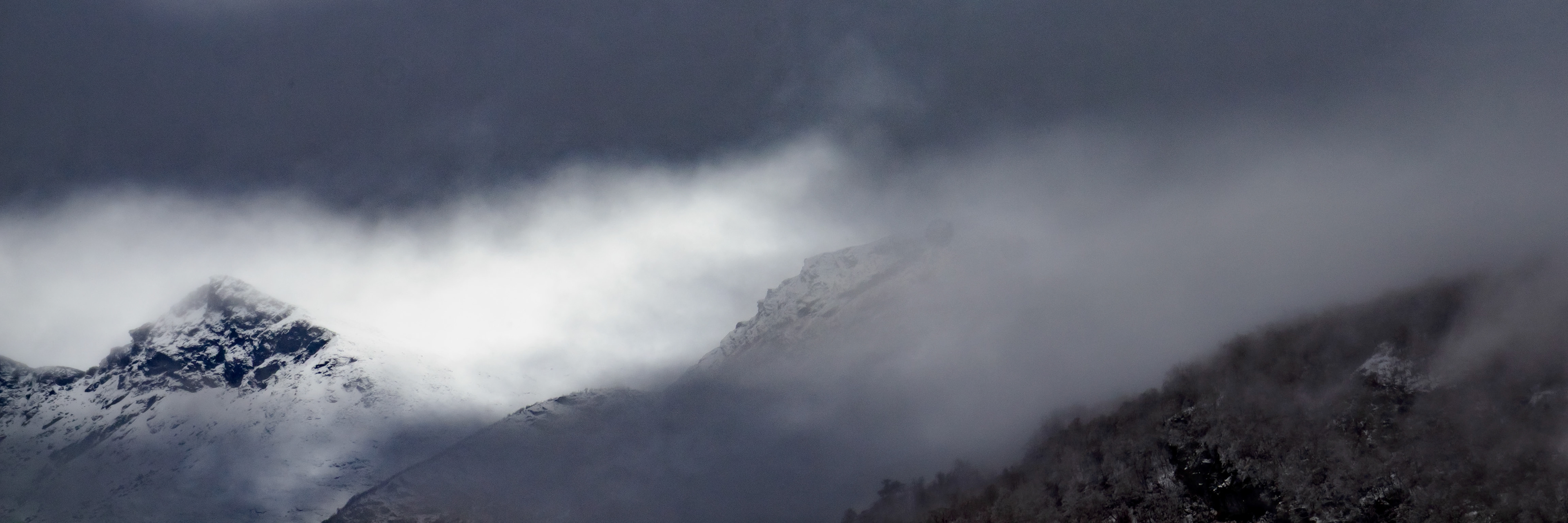 Mountain in fog