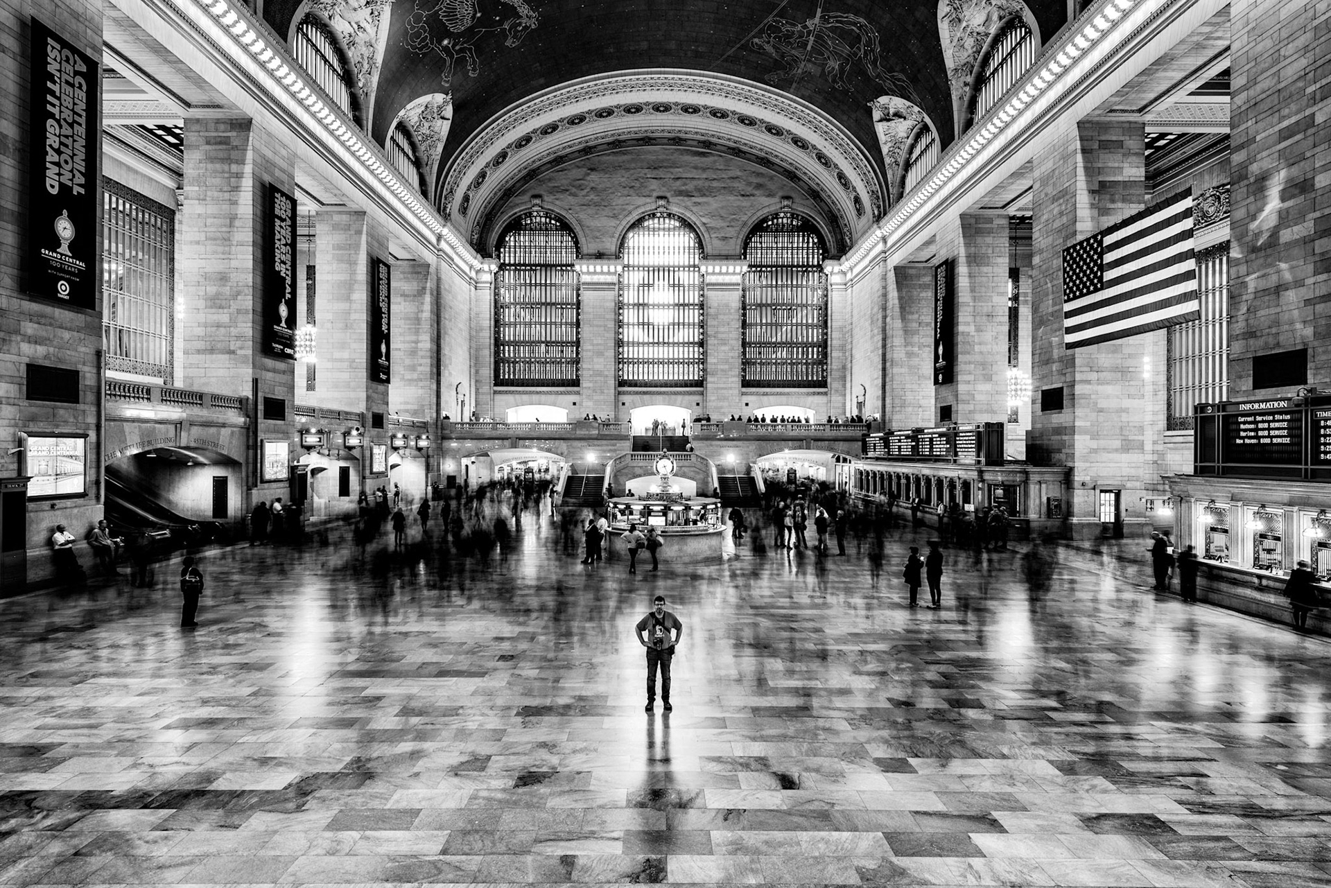 In center at Grand Central Station