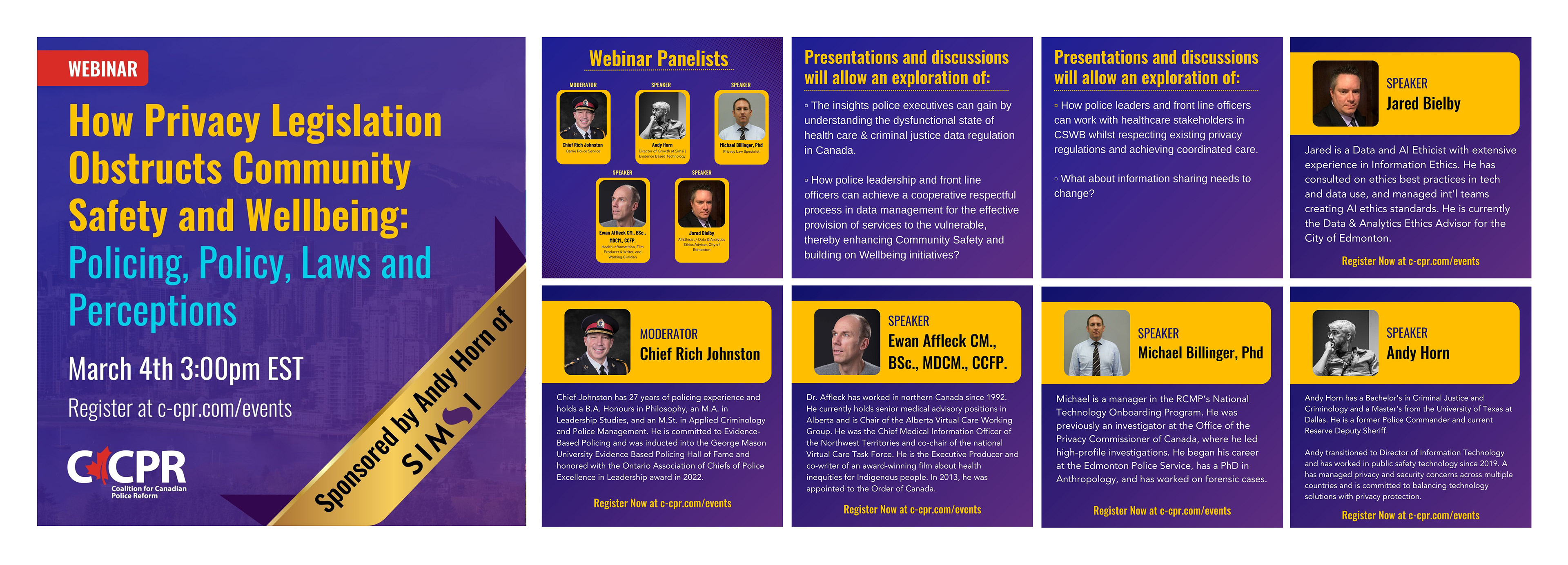 Reworking of the promotional materials to be more eye-catching while combing the C-CPR's branding with the SIMSI collaboration.