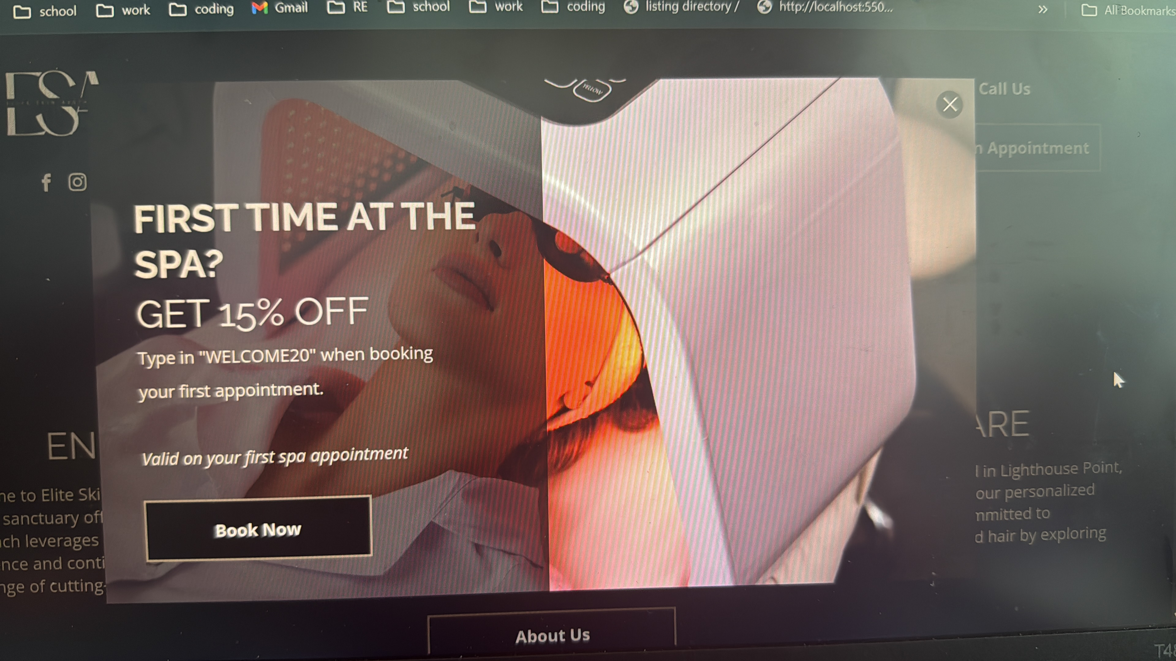 Call to action form & Pop up- https://www.eliteskinaestheticsfl.com/
