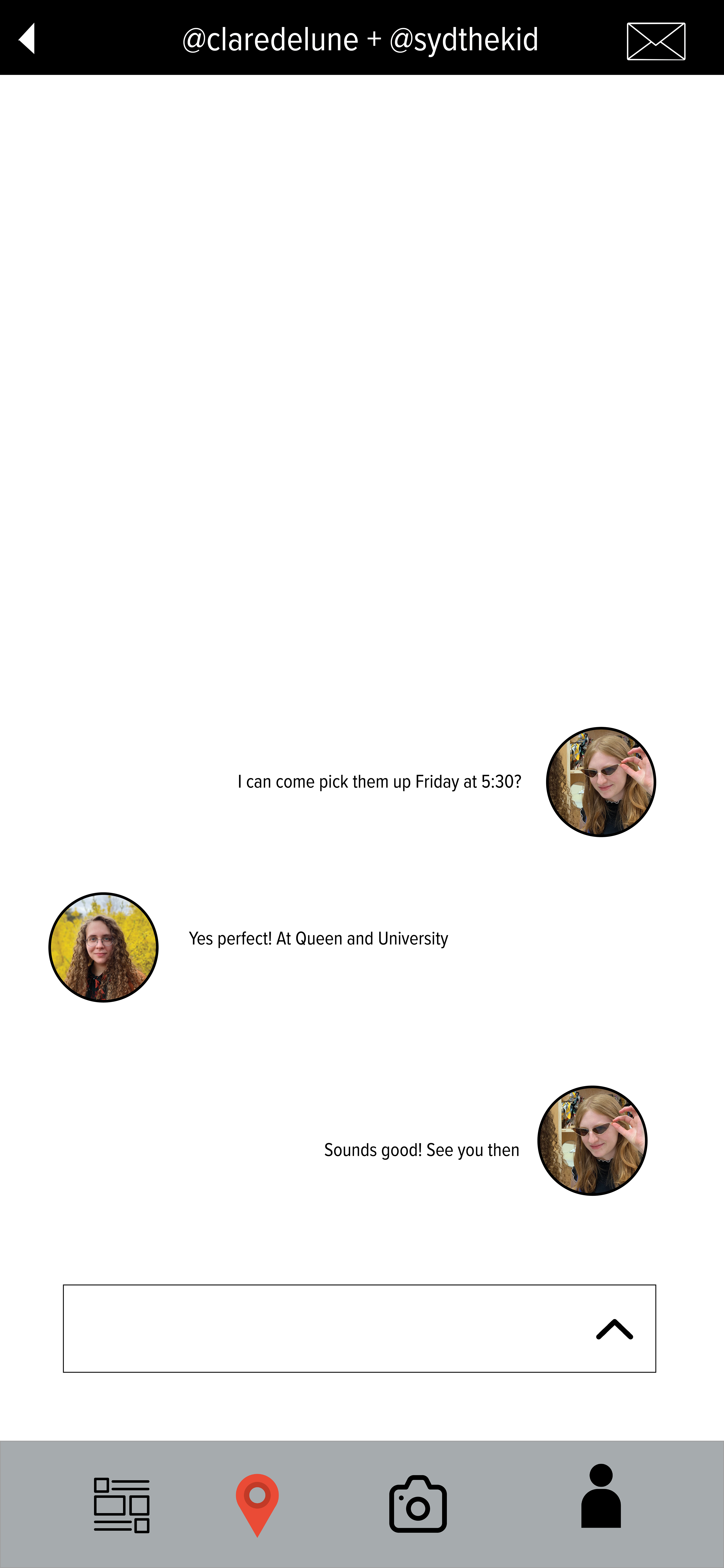 This is an example of a direct message conversation within the app