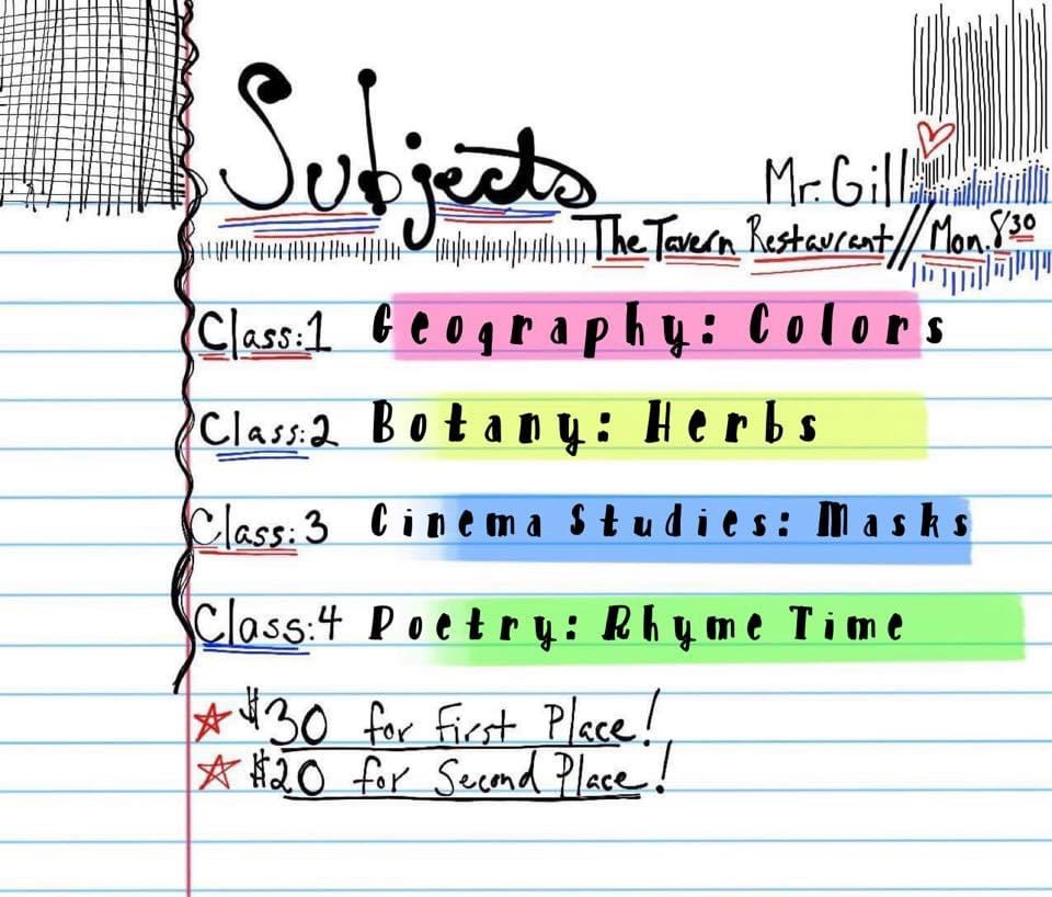 School Night Trivia Category template 