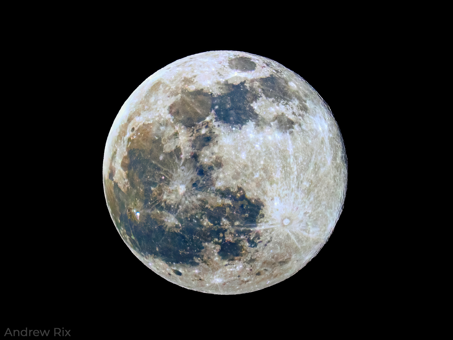 A ‘Mineral Moon’ with exaggerated colours. The blue colour is caused by higher levels of titanium in the soil.