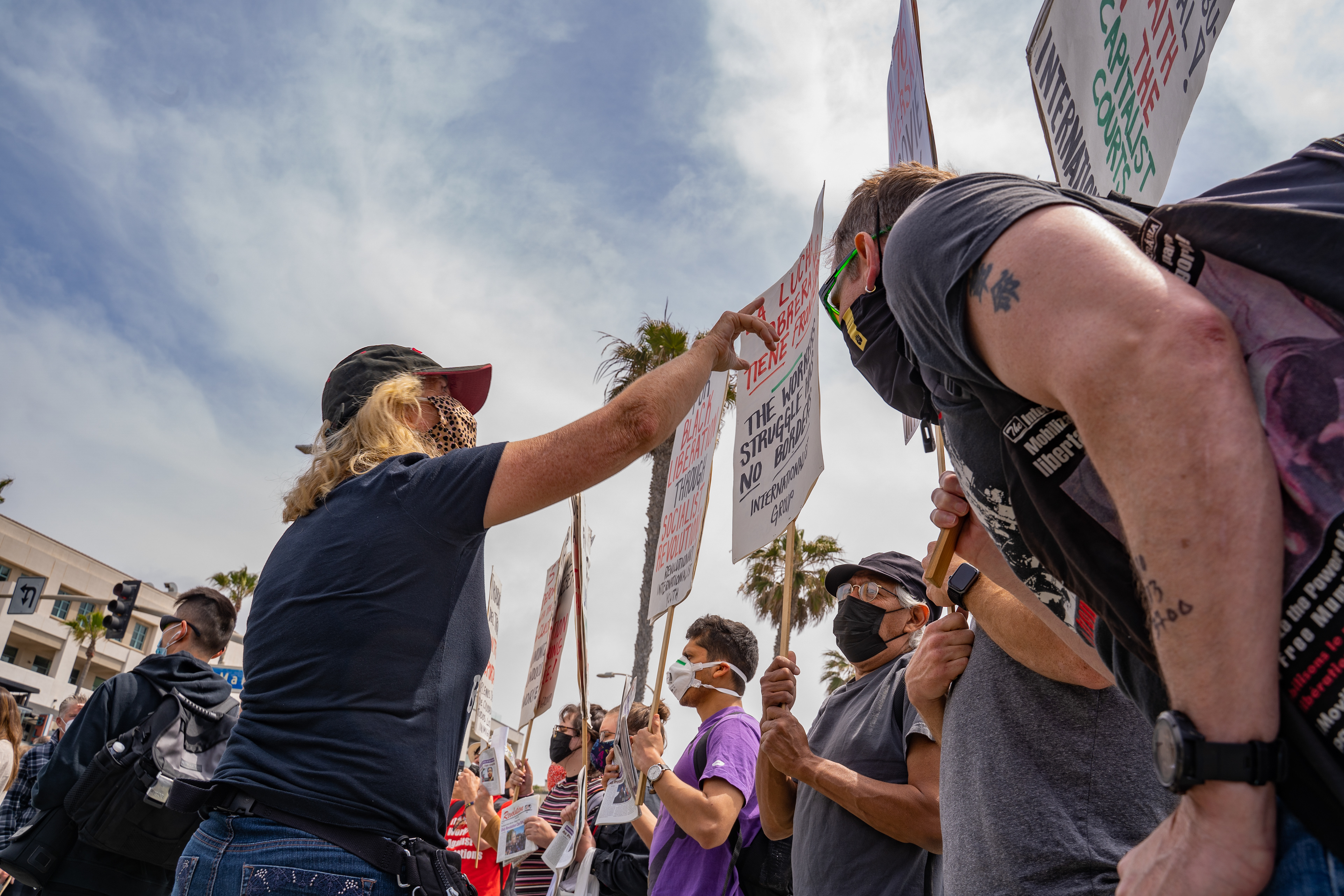 A local resident who claims not to be associated with the White Lives Matter group, chastises socialist protesters. Sunday, April 11, 2021. (Photo by Solomon O. Smith/ The Valley Star)