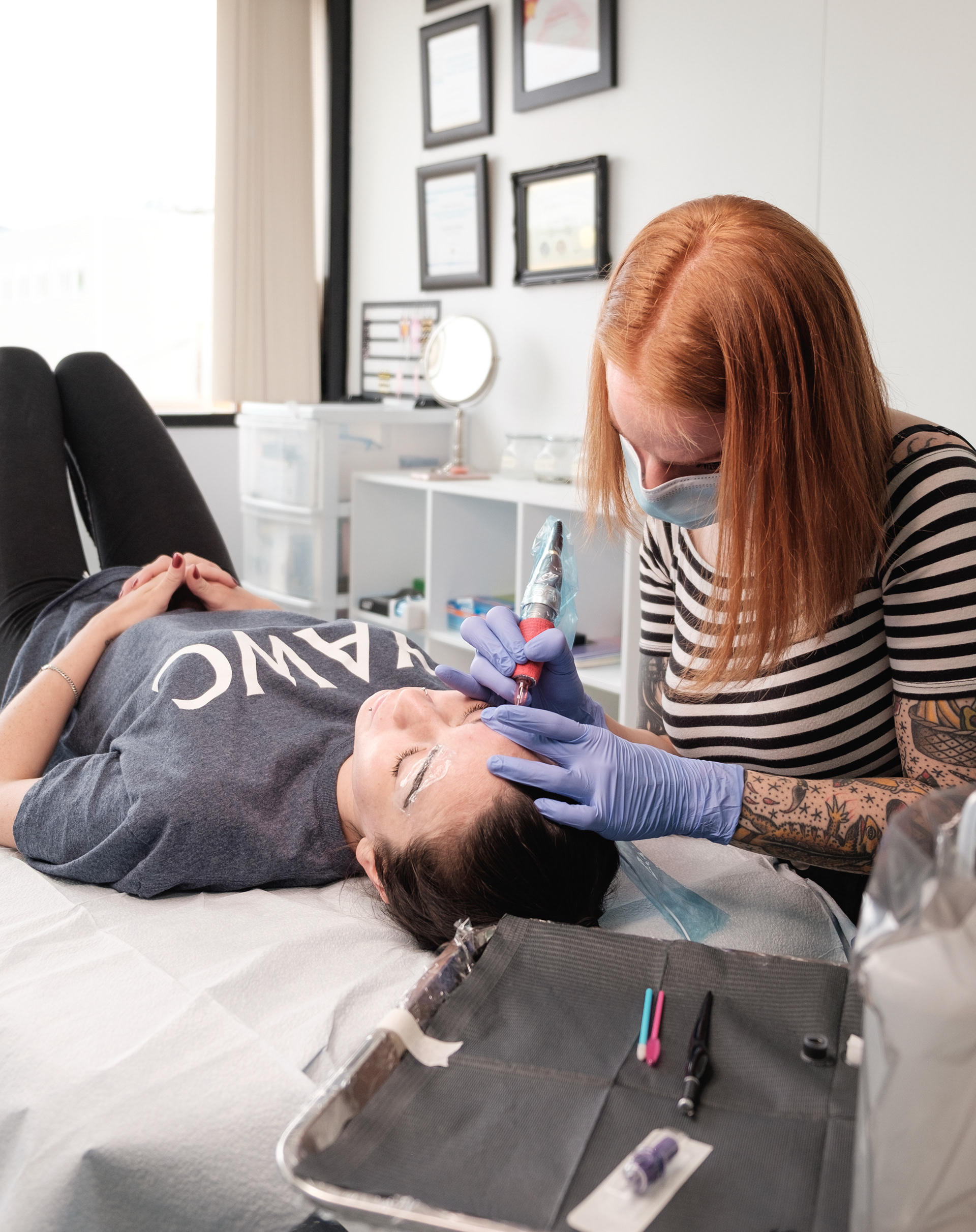 Serotonin Tattoos. Parts of the process, microblading and tattooing. On the Traditional Territories of the Ta'an Kwäch'än Council and Kwanlin Dün First Nation