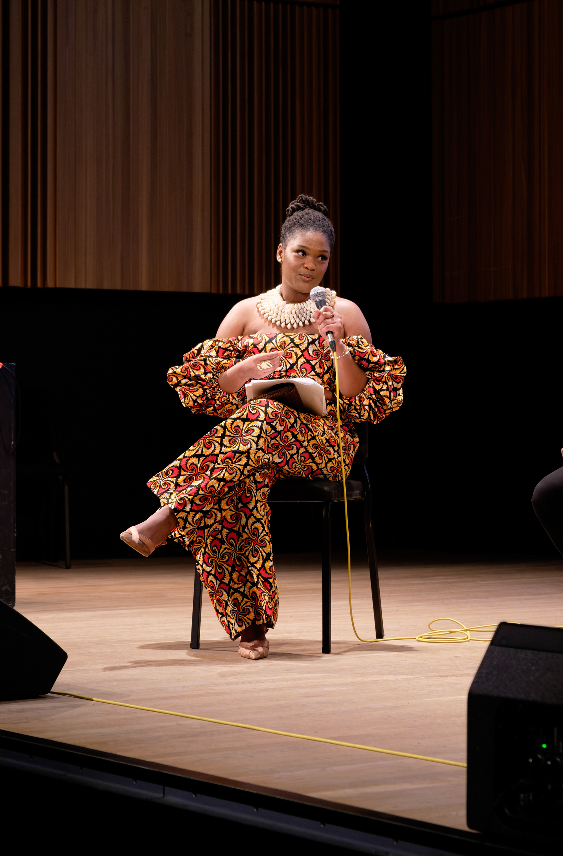 Wellysanè Minyangadou Ngokobi. Moderator at the McGill Black History Month 2024 Opening Ceremony. On the traditional territory of the Kanienʼkehá꞉ka (Mohawk) Nation of the Haudenosaunee Confederacy. No song pairing.