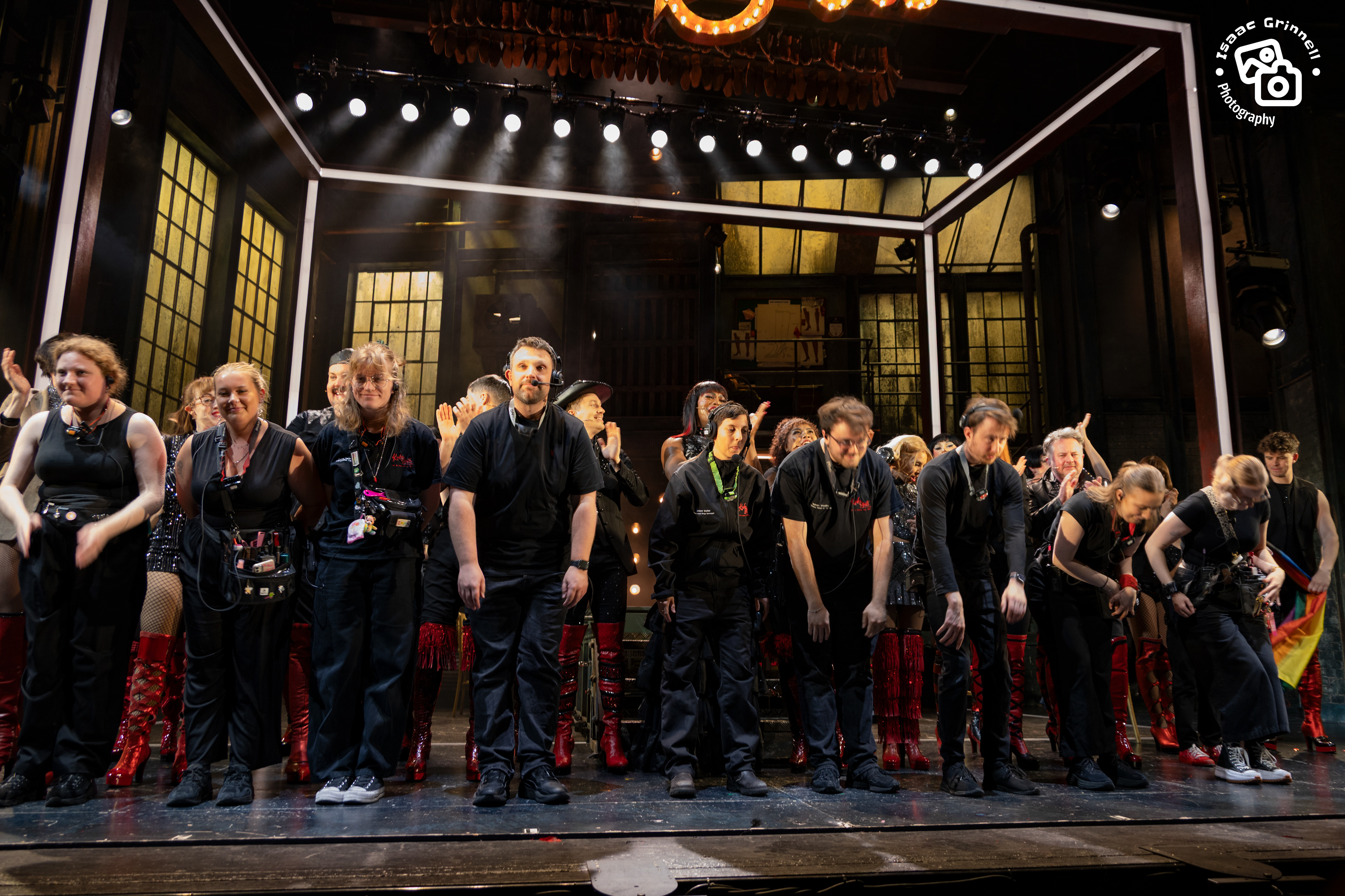 The cast and crew of the 2025 UK Tour of Kinky Boots
