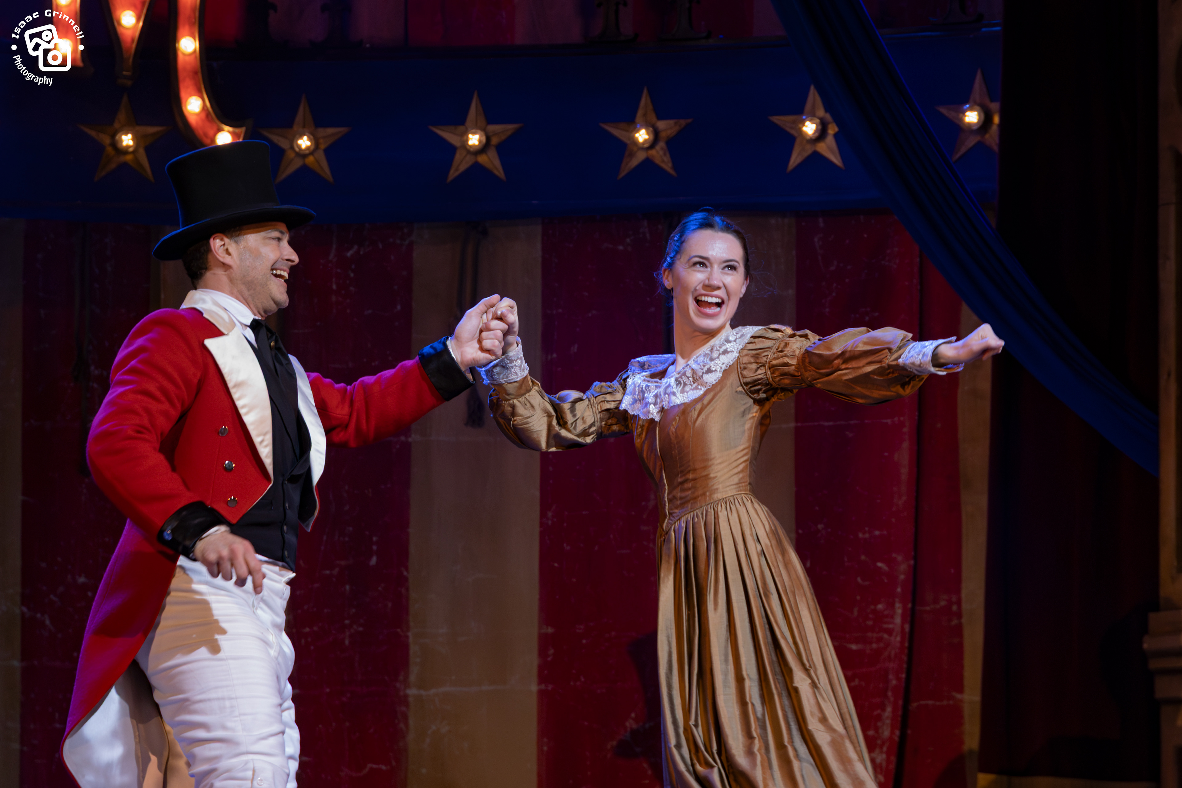 Lee Mead as PT. Barnum and Monique Young as Charity Barnum