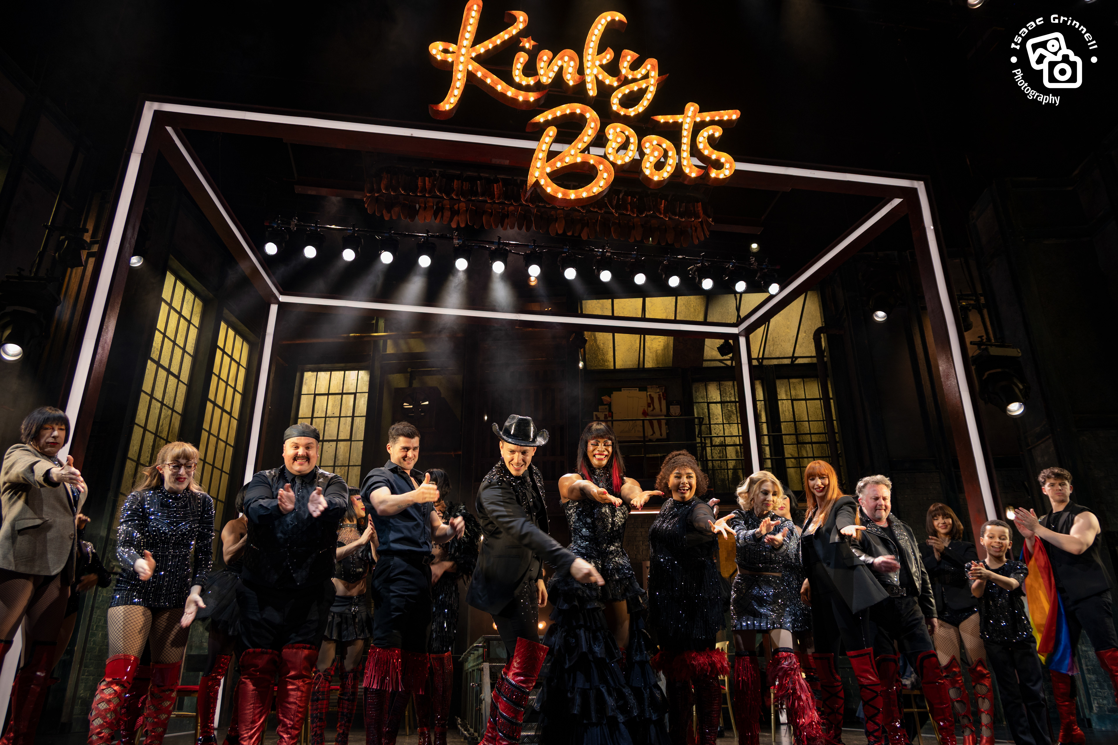 The cast of the 2025 UK Tour of Kinky Boots