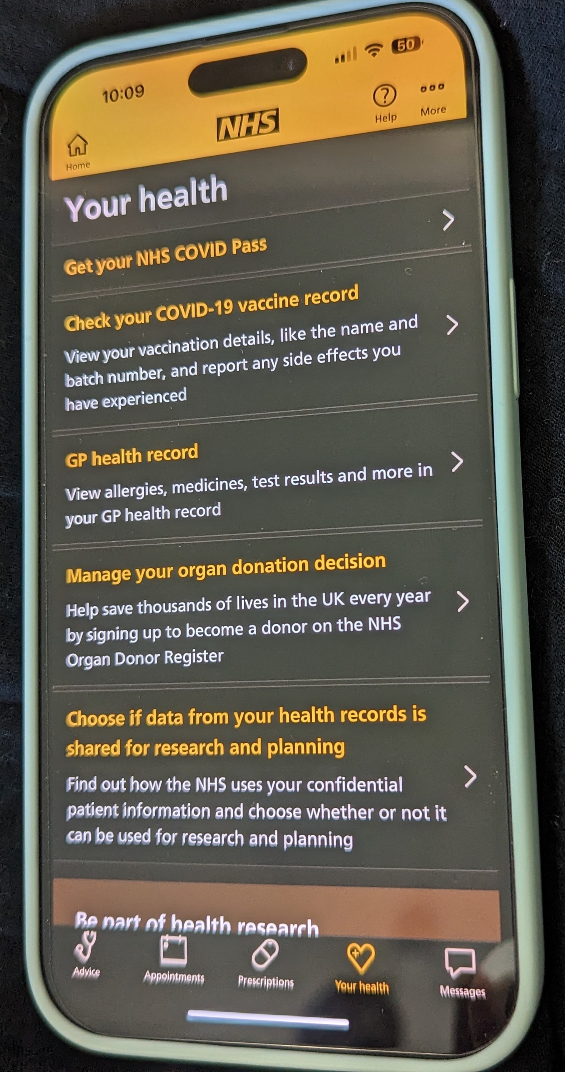 NHS dark screen on Classic Invert enabled