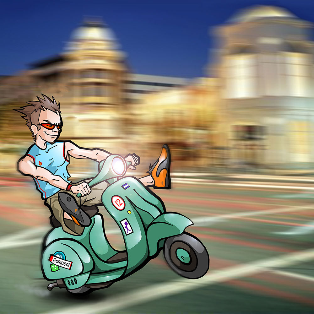 Motorcycle magazine illustration