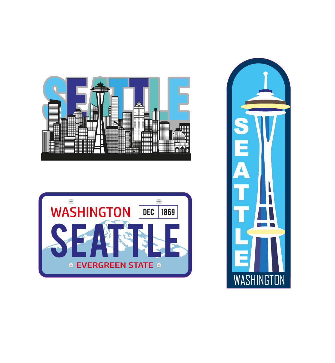 Seattle metal magnet Design