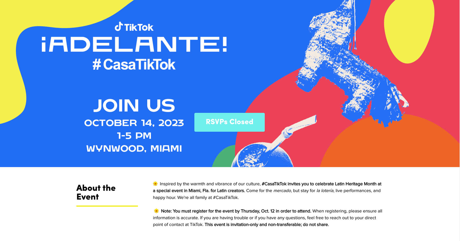 VIP Creator RSVP Splash Page