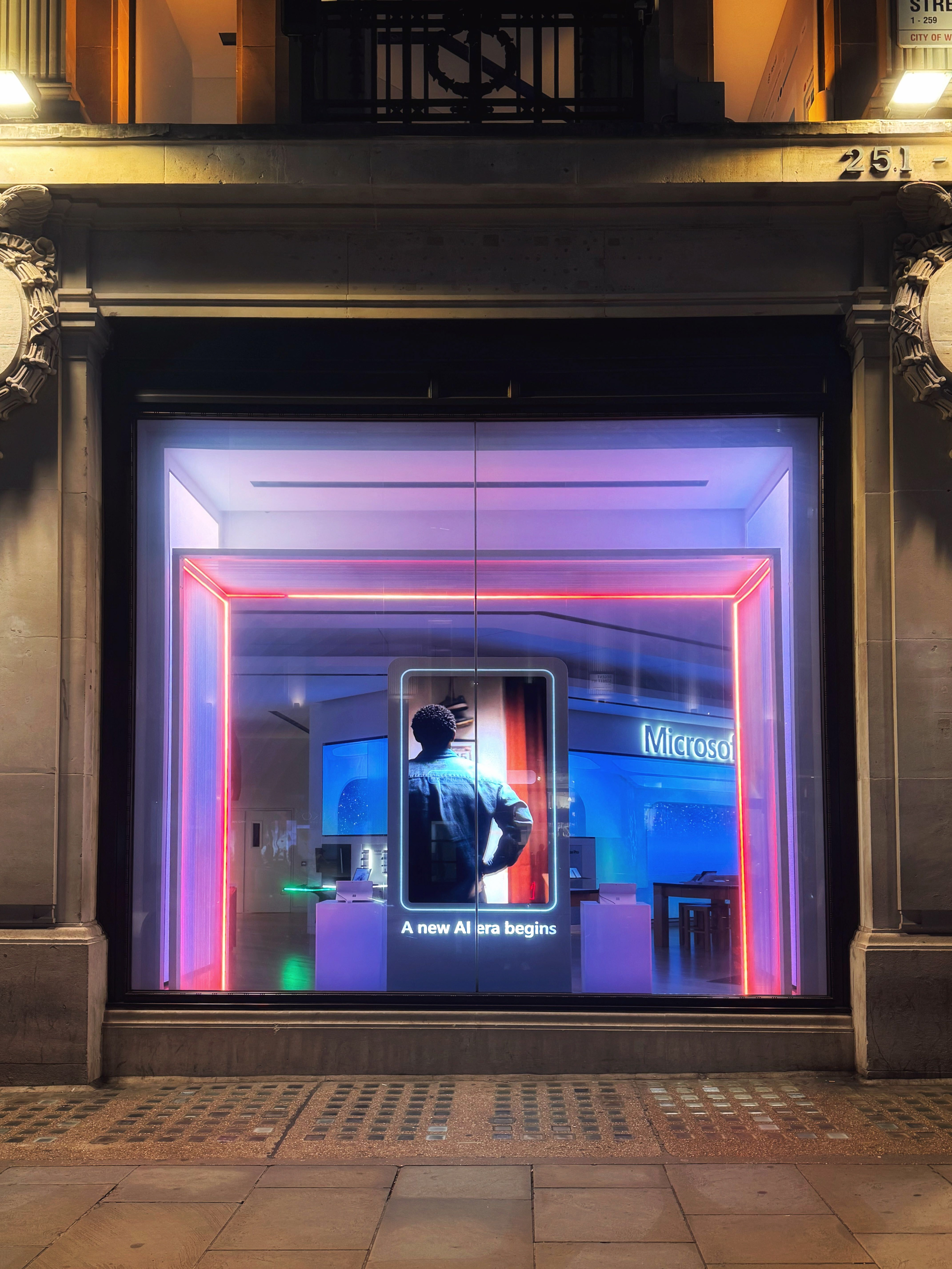 Store front at night