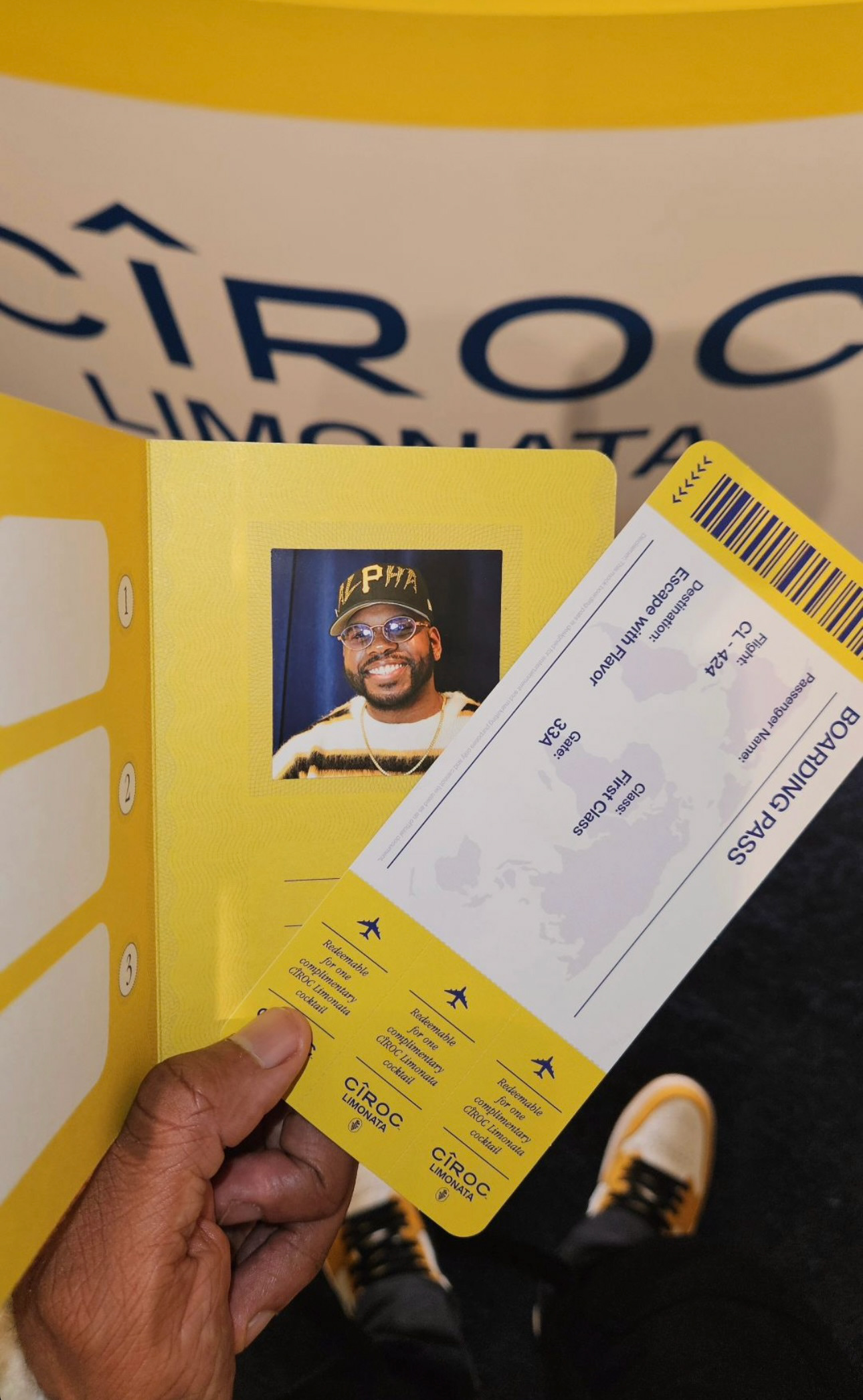 Passport & Boarding Pass w/ Drink Tickets