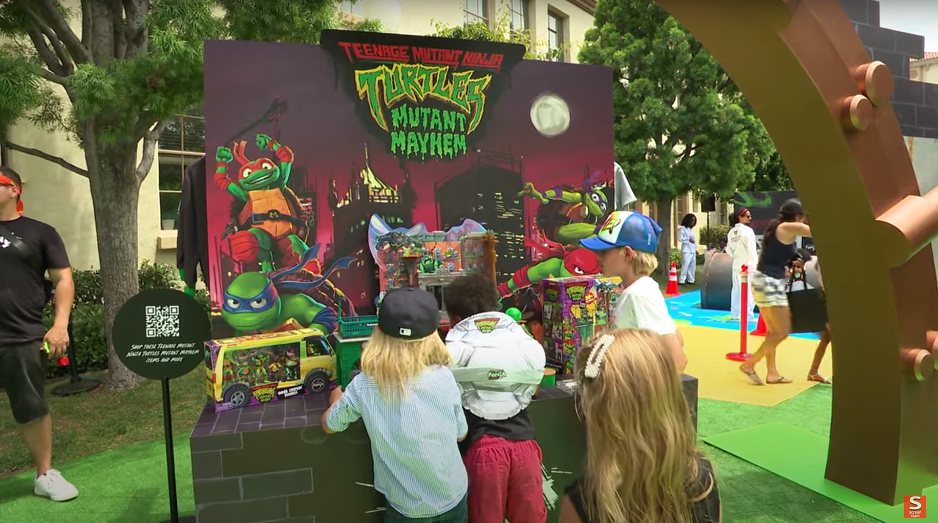 2 sided Toy & Merch Booth at activity entrance