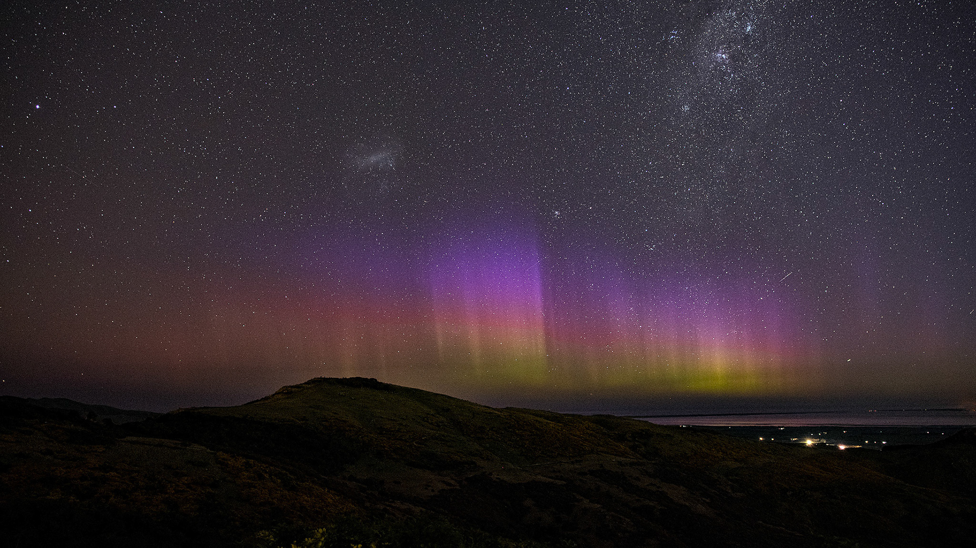 Aurora from Summit Road. Baling
