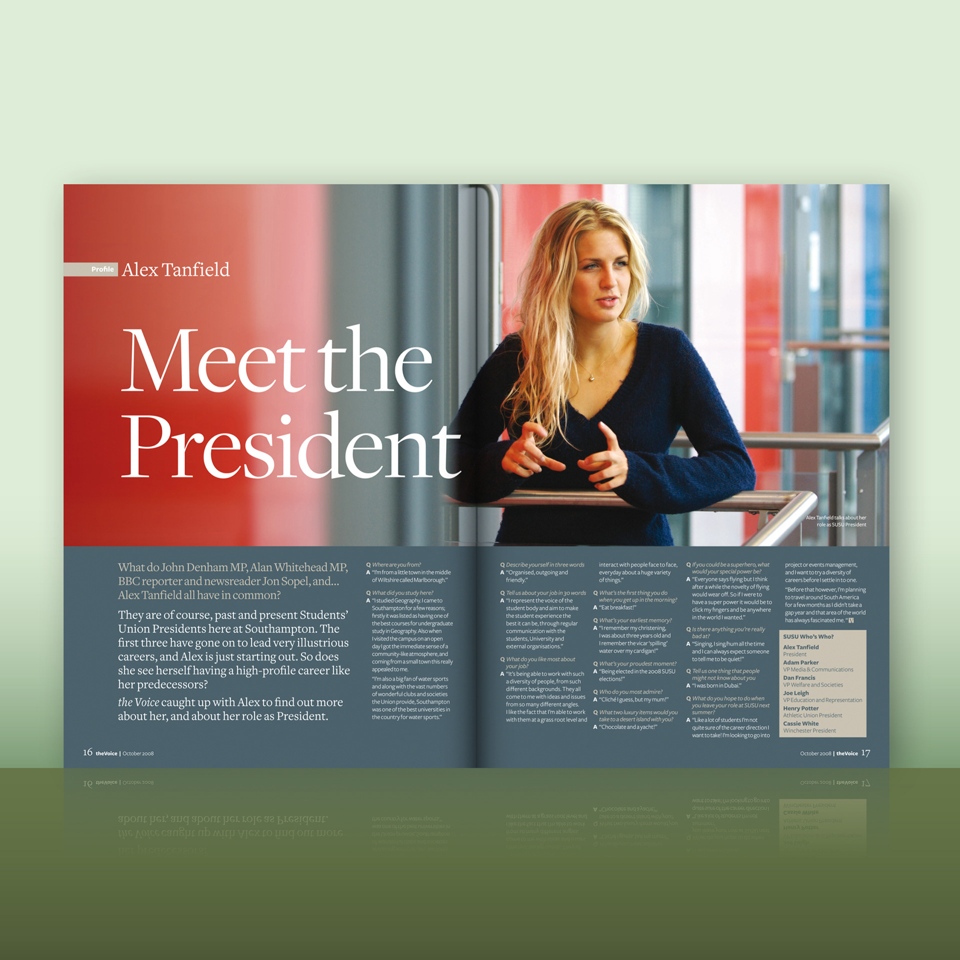 University internal magazine inside
