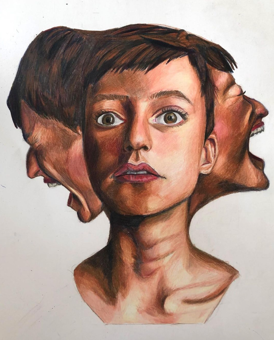 Talking Heads (Colored Pencil)