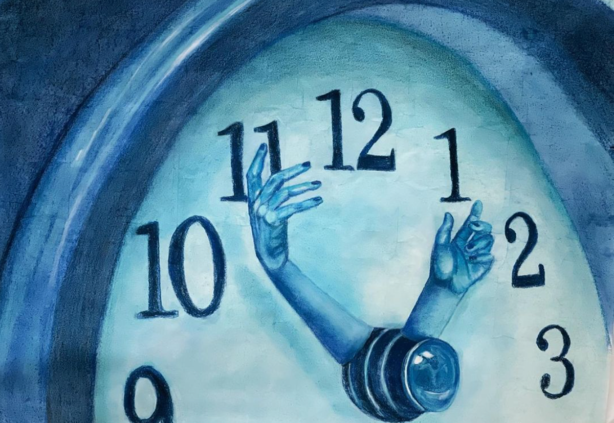 Hands of Time Illustration (Chalk Pastel)