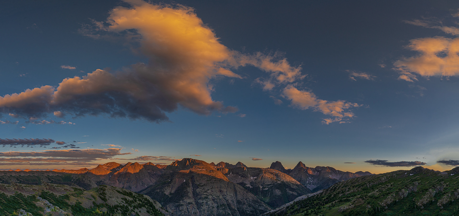 End of the day in the Wemineuche Wilderness