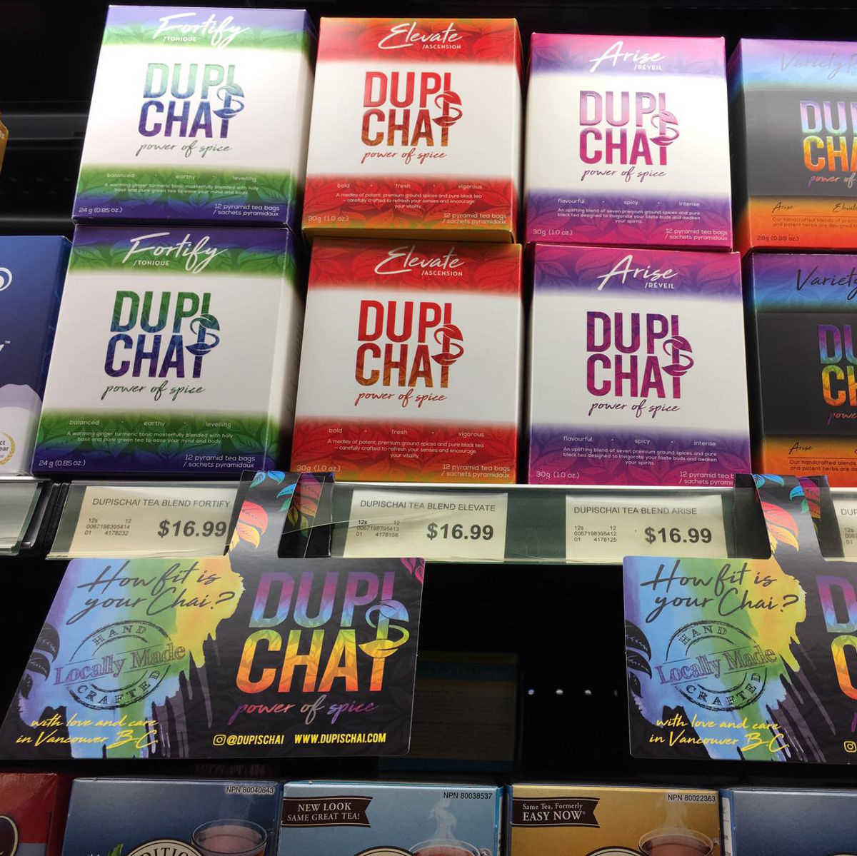 Dupi's Chai - Featured in a Storefront in Canada