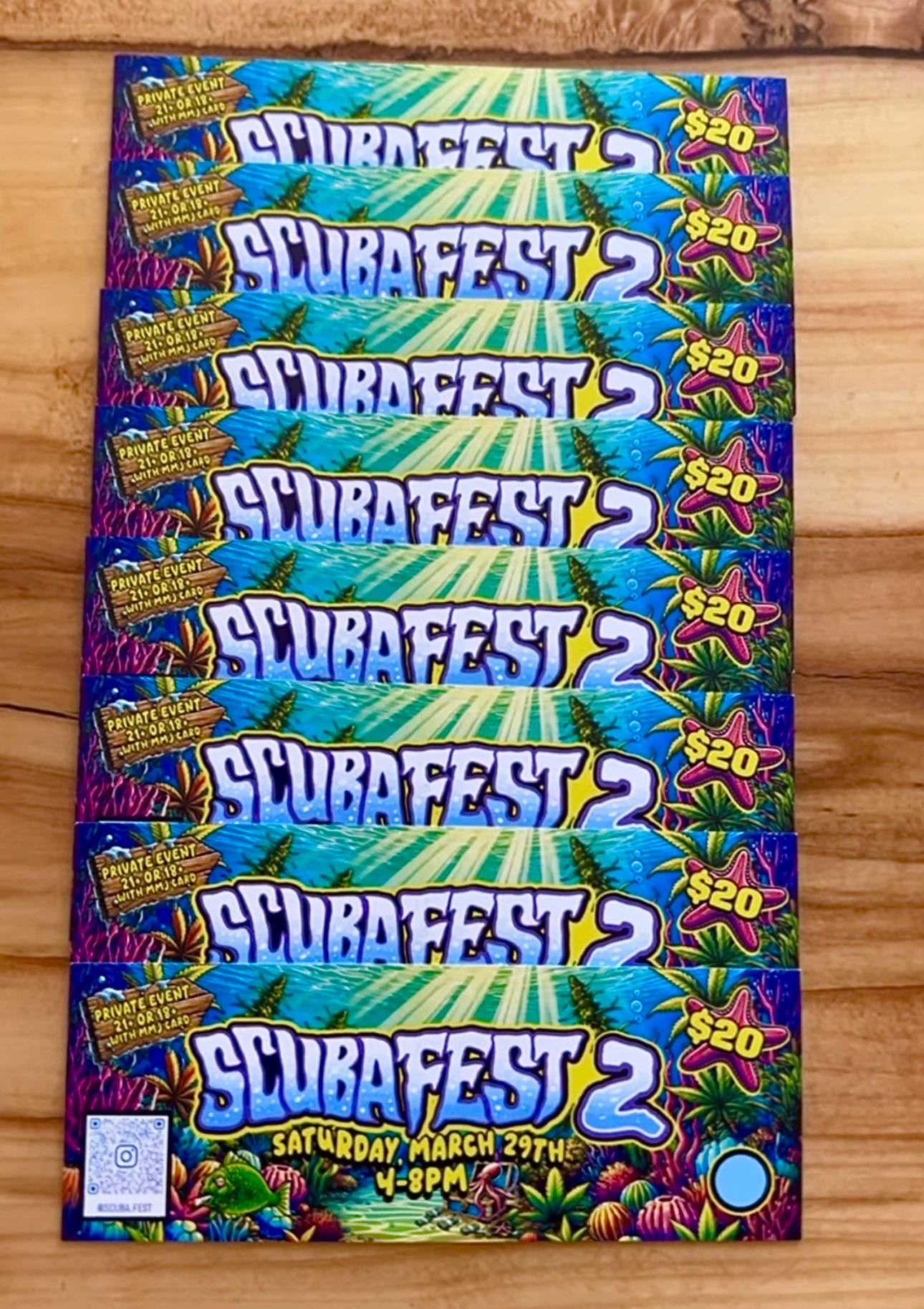 Scuba Fest Tickets - Designed and Printed by LIVINELAY