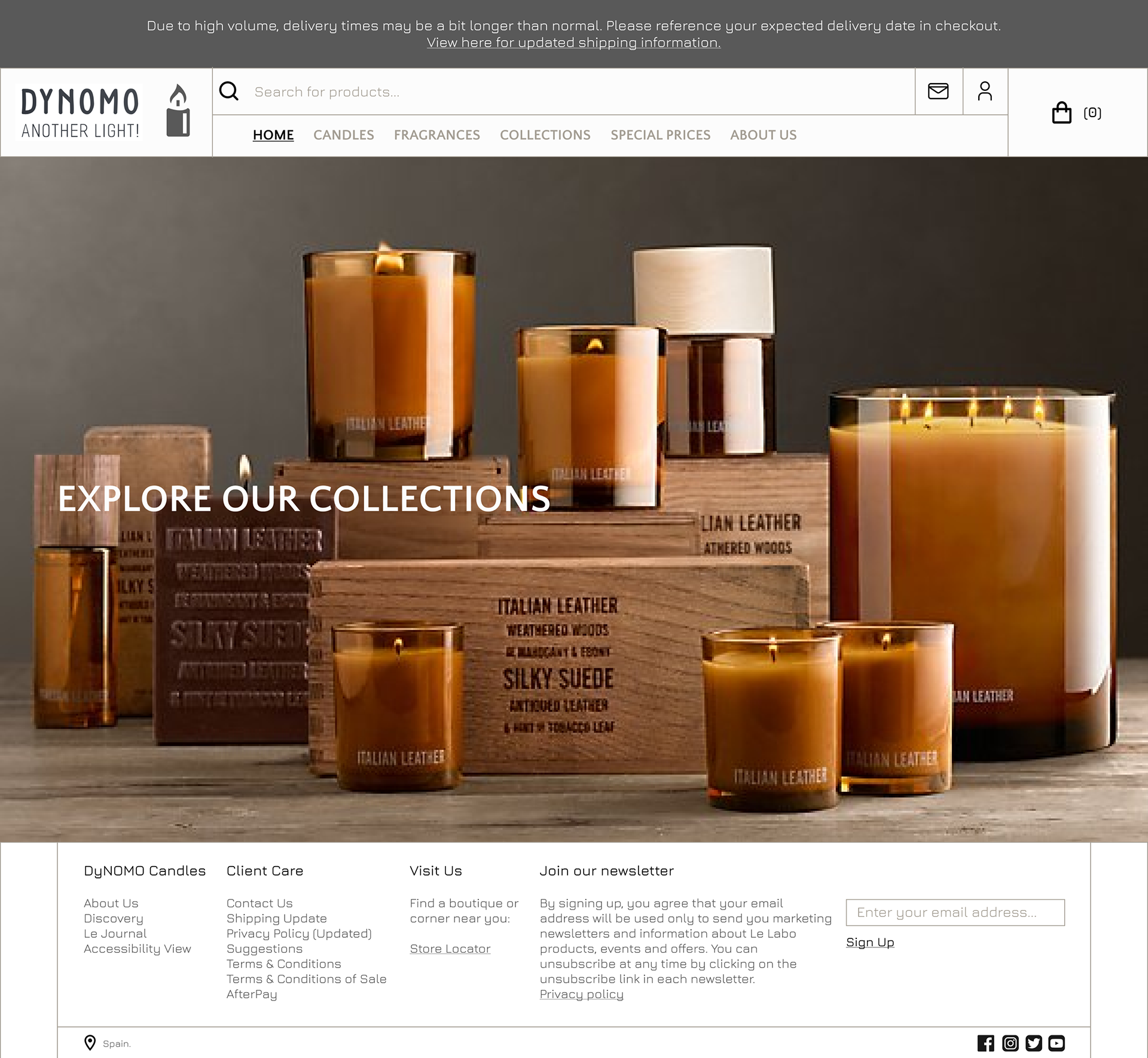 Candles store website