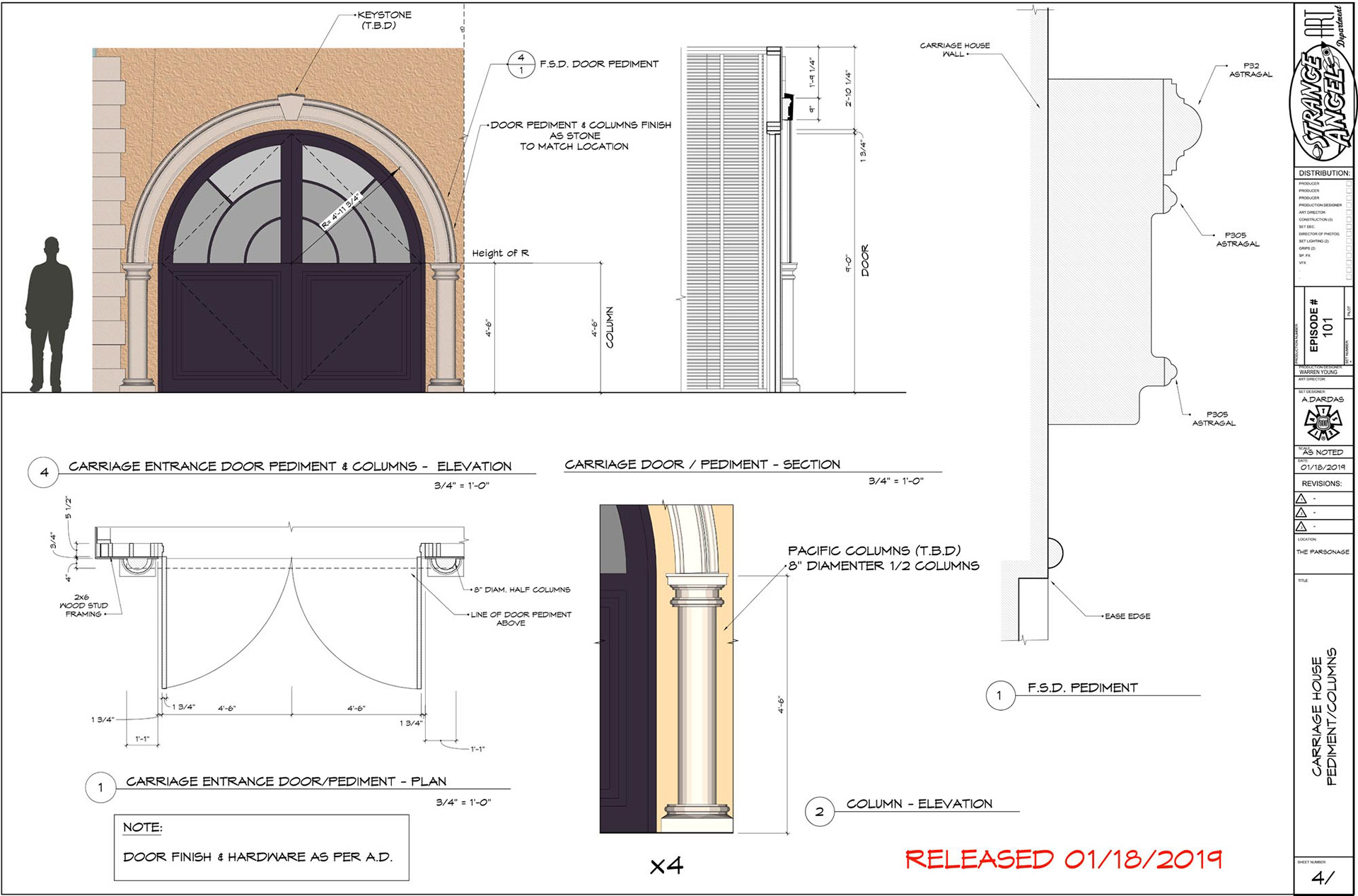 FRONT DOOR PEDIMENT DETAIL