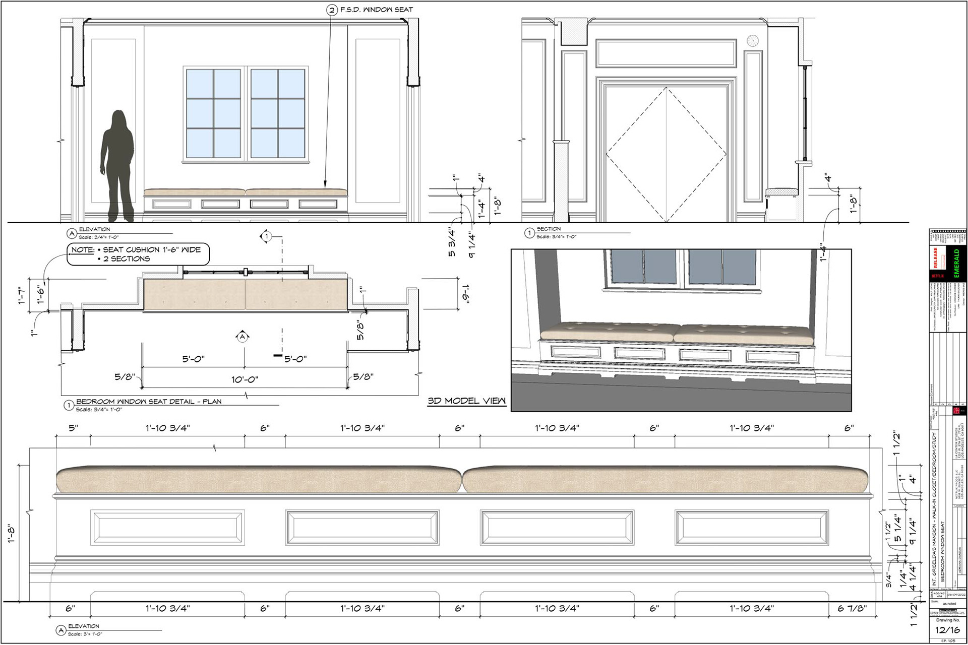 BEDROOM WINDOW SEAT DETAIL