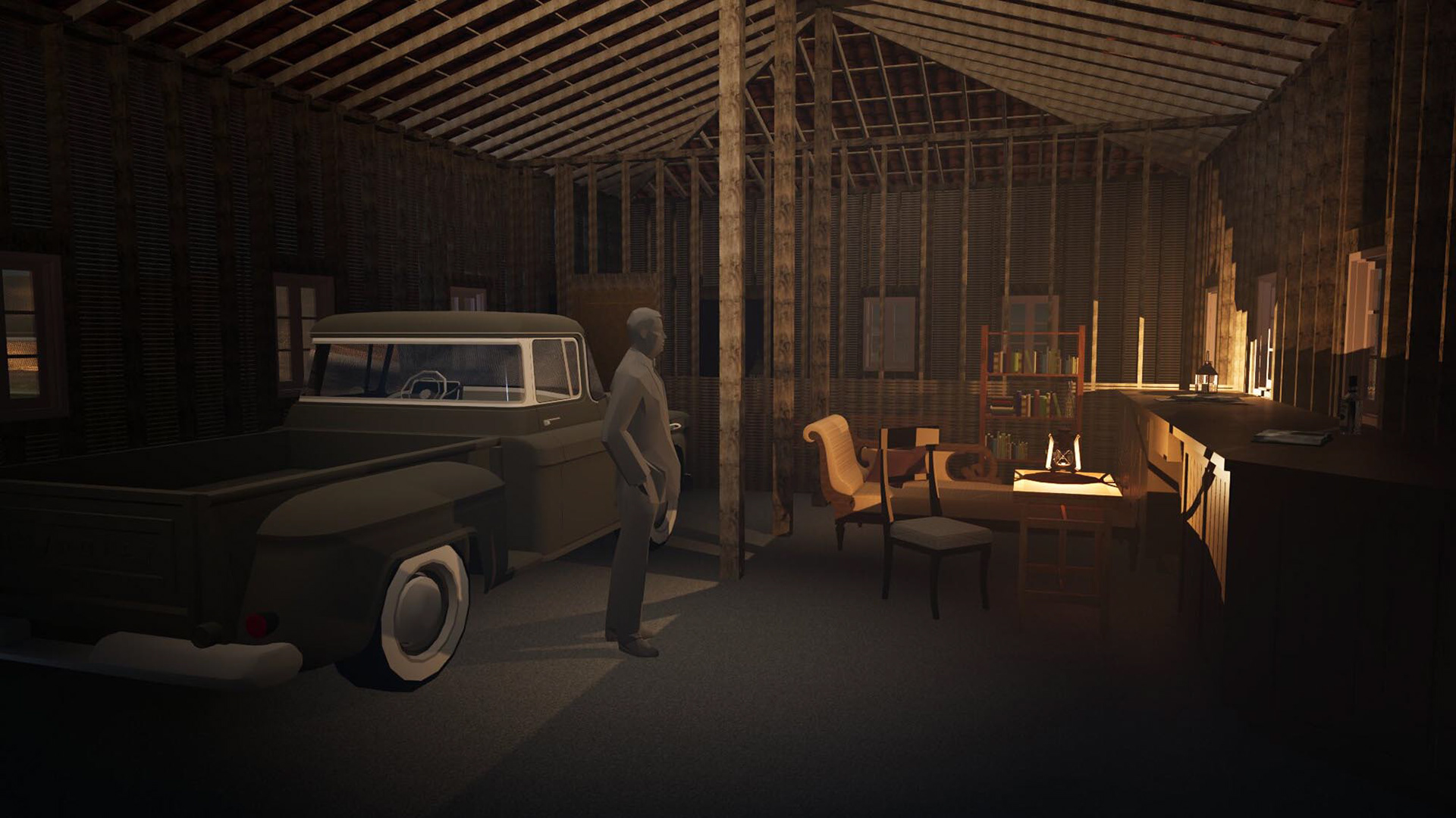 STRANGE ANGEL - JACK PARSON'S RESIDENCE - INT. CARRIAGE HOUSE