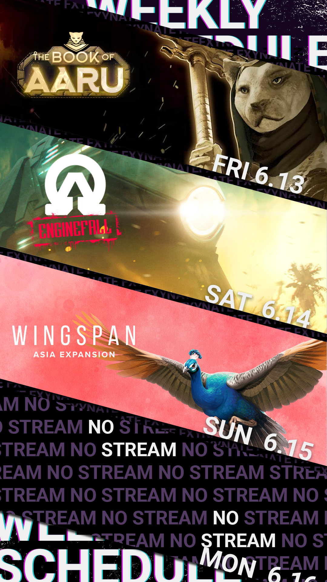 FxyNate's Weekly Schedule graphic 2024