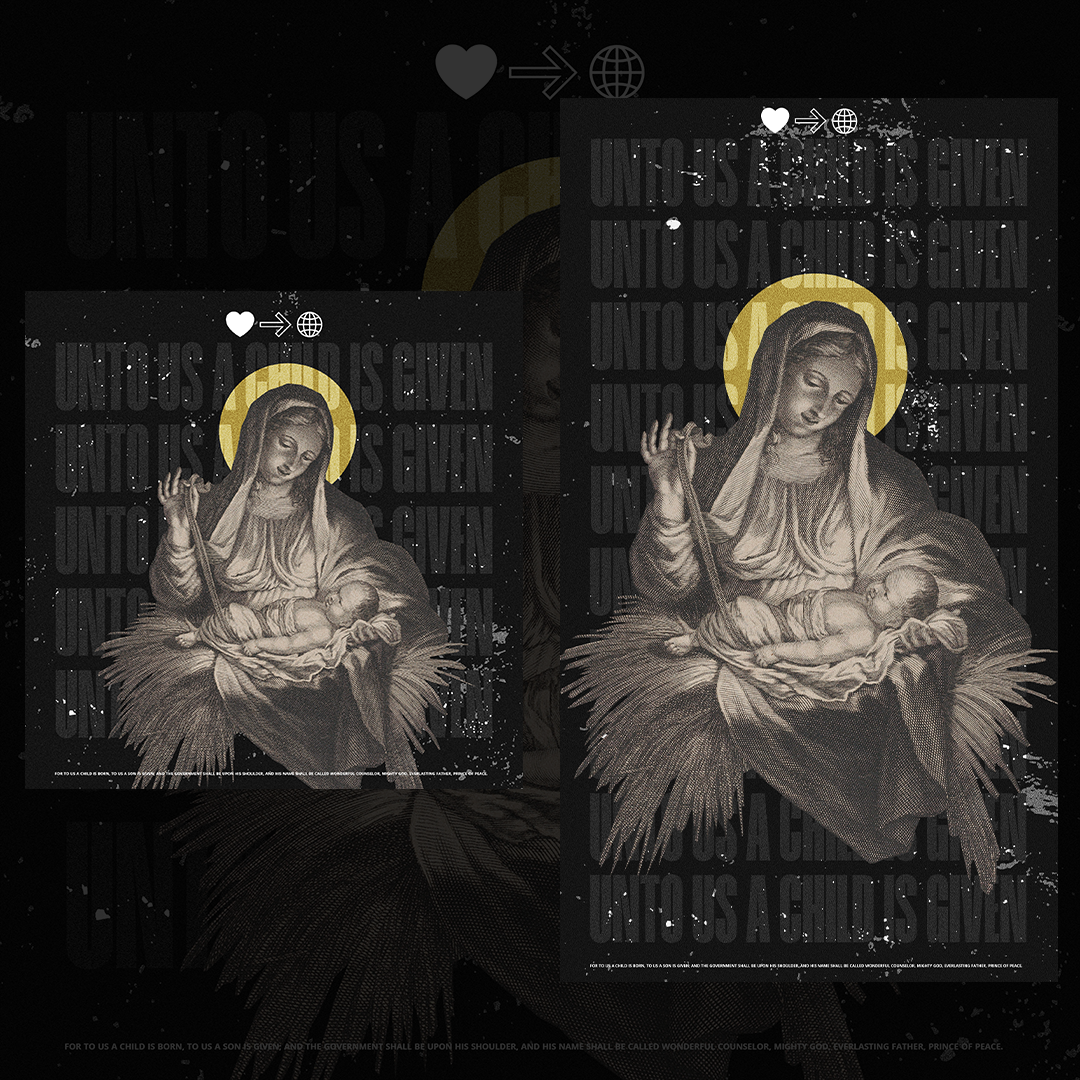 "Unto Us a Child is Given" Instagram post and story content