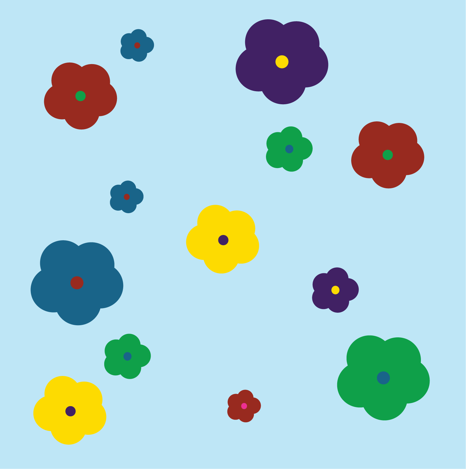 Simple Blooms - Blue