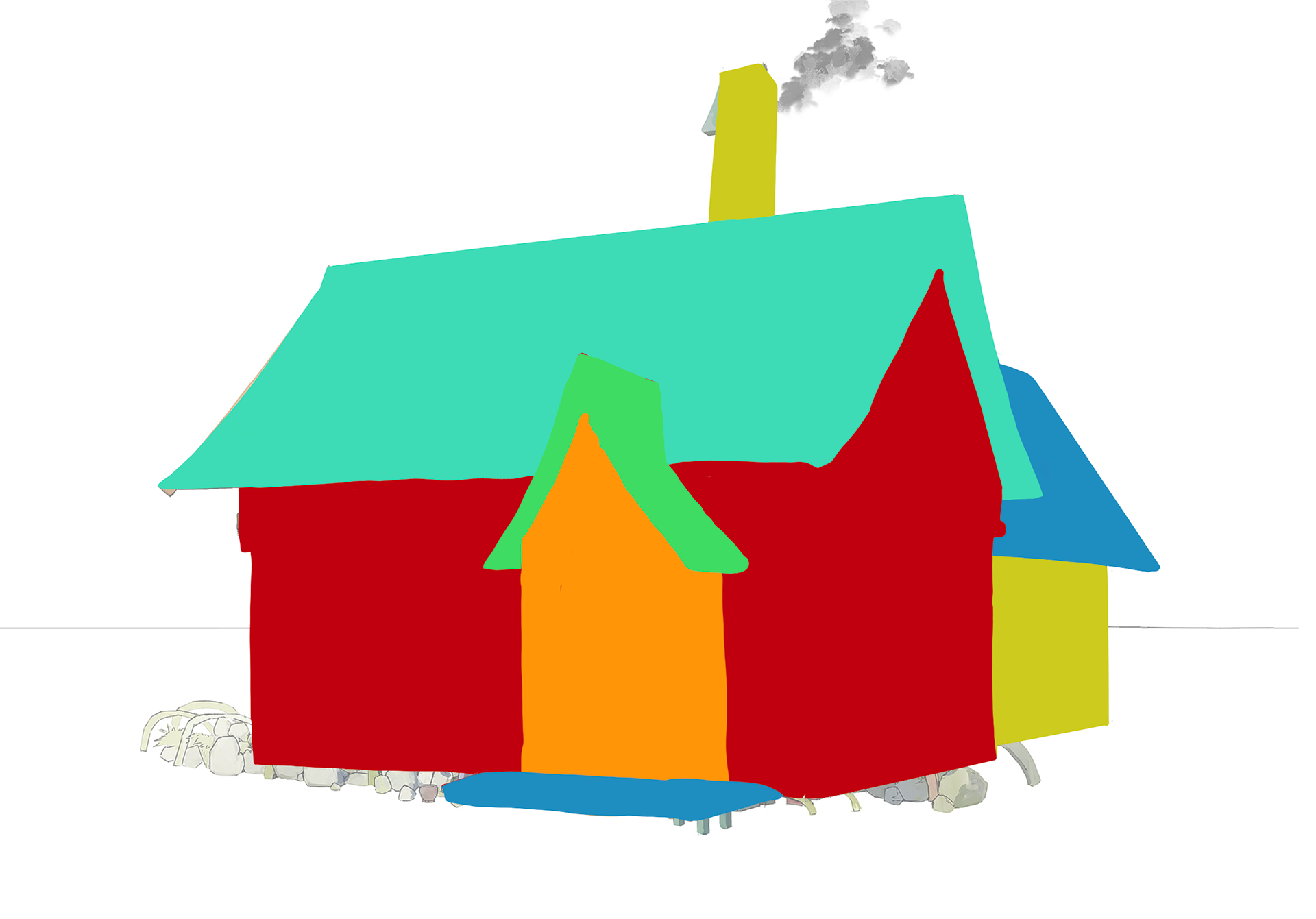 Large shape color blockout