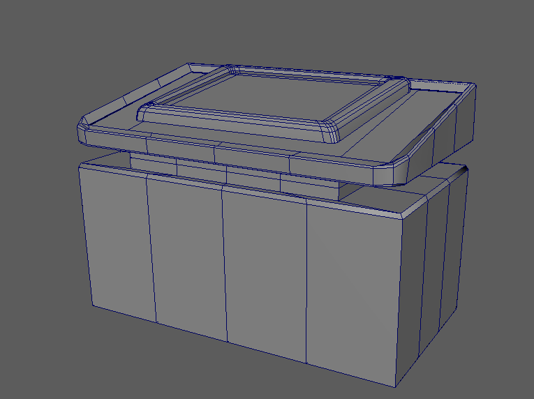 Search Protocol Console 3D Model - Wireframes, 3/4 View