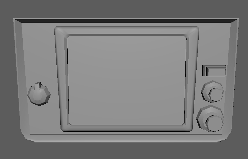 Search Protocol Console with Buttons 3D Model - Console Top with Buttons Close Up, Top-down