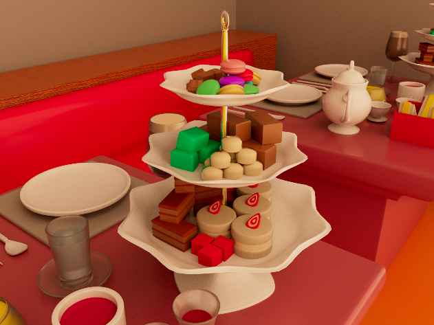 Doll House Tea Set - Pastry Close-up, 3/4 View 