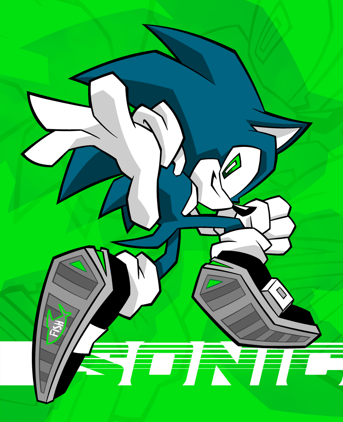 Sonic (redraw of a render by @luxar_b3d)