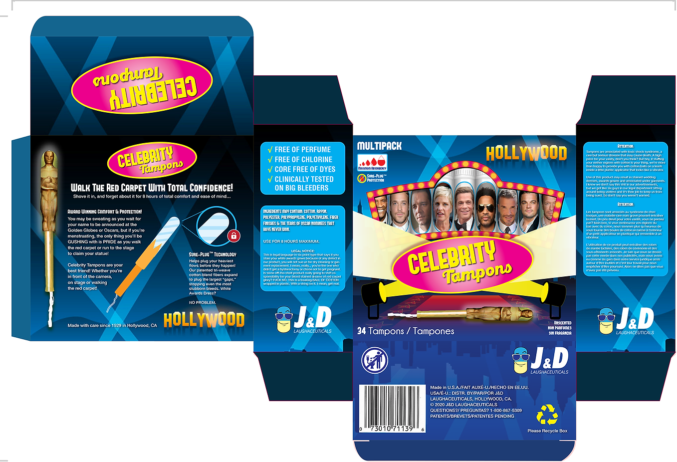Celebrity Tampons Box: Hollywood Edition. Parody Project for Jenny McCarthy
