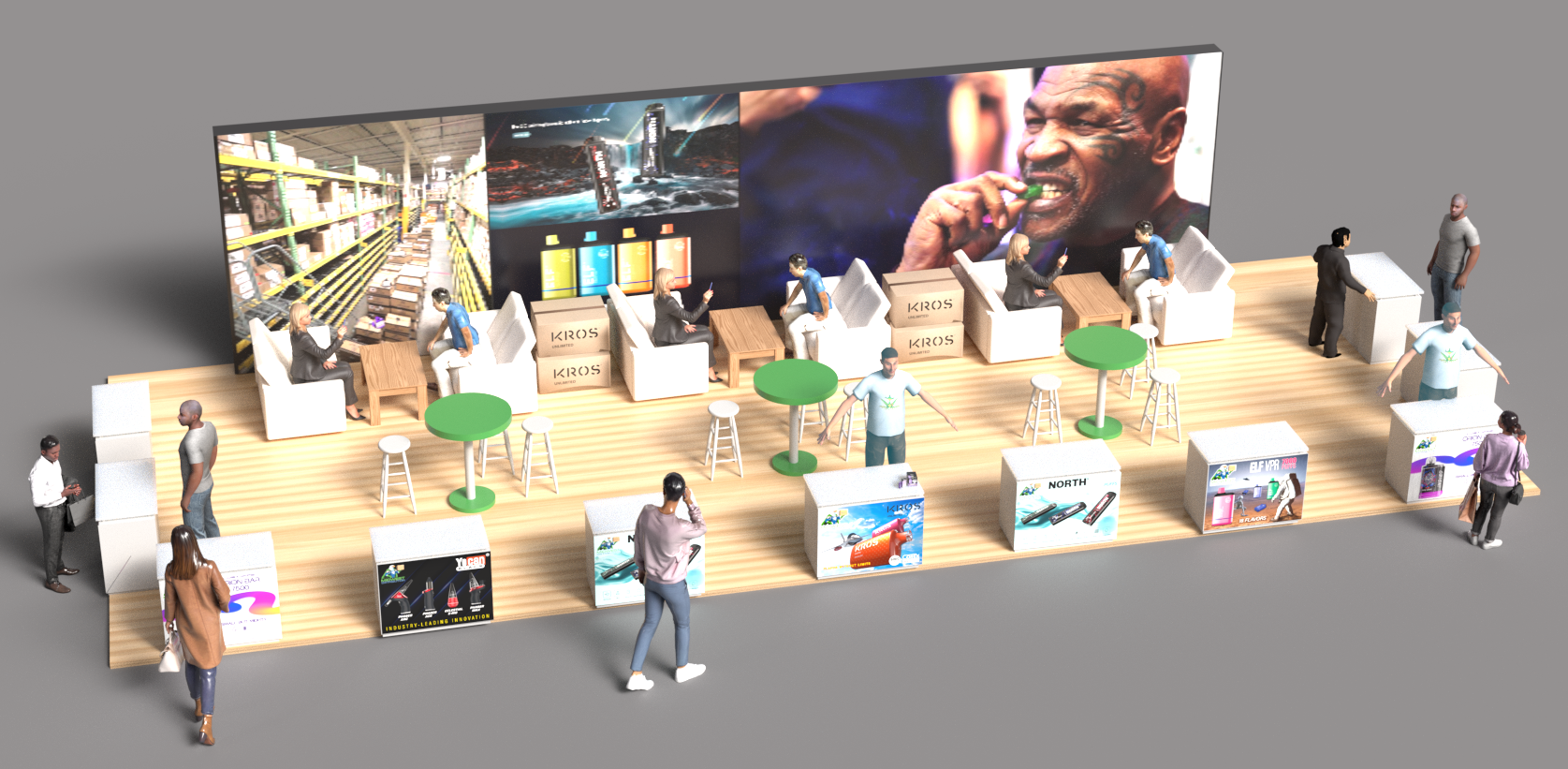 3D model of vape trade show booth