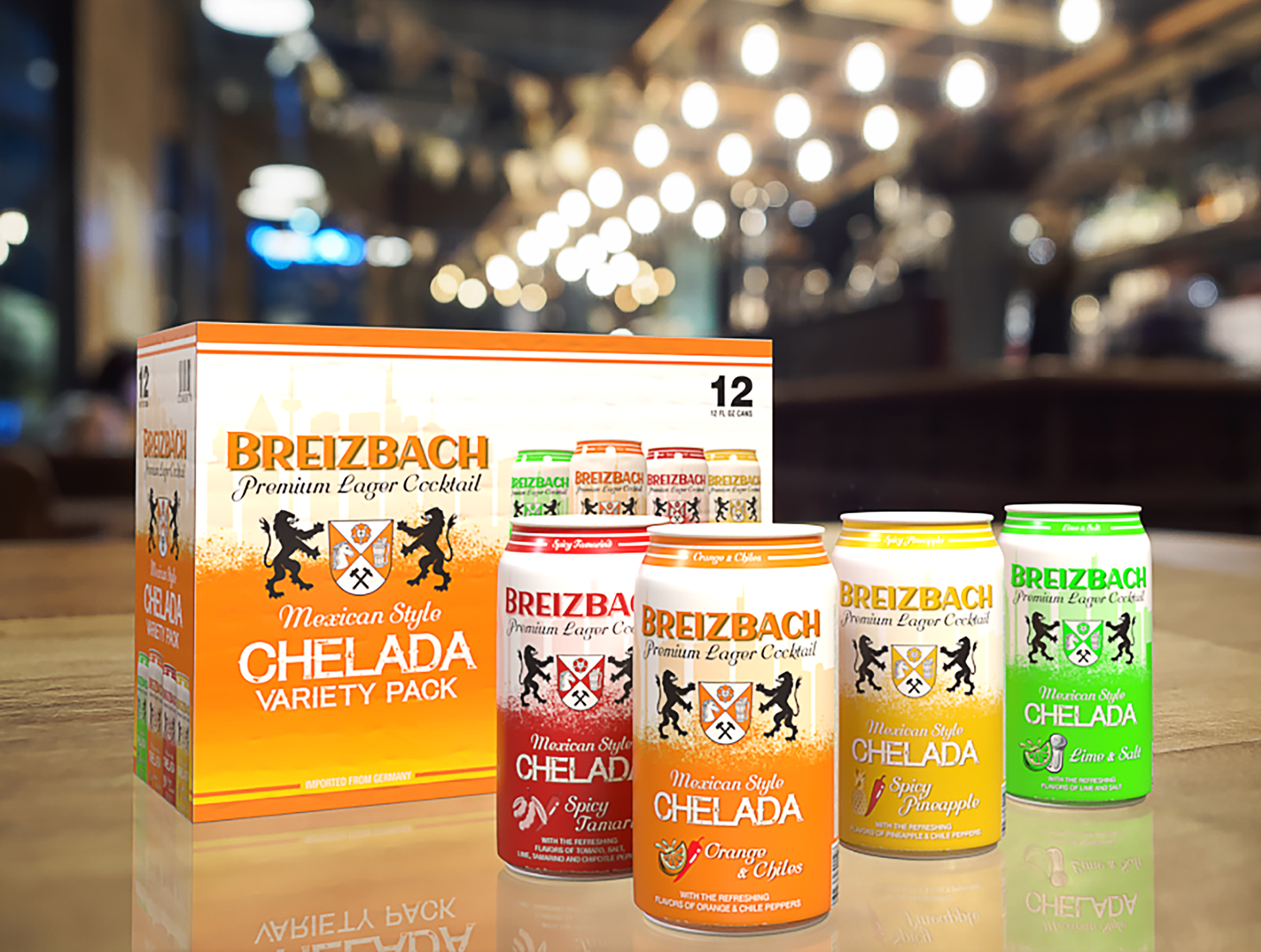 Breizbach Beer 12 Oz. Cans & Variety Pack. Parody project to demonstrate branding & design.