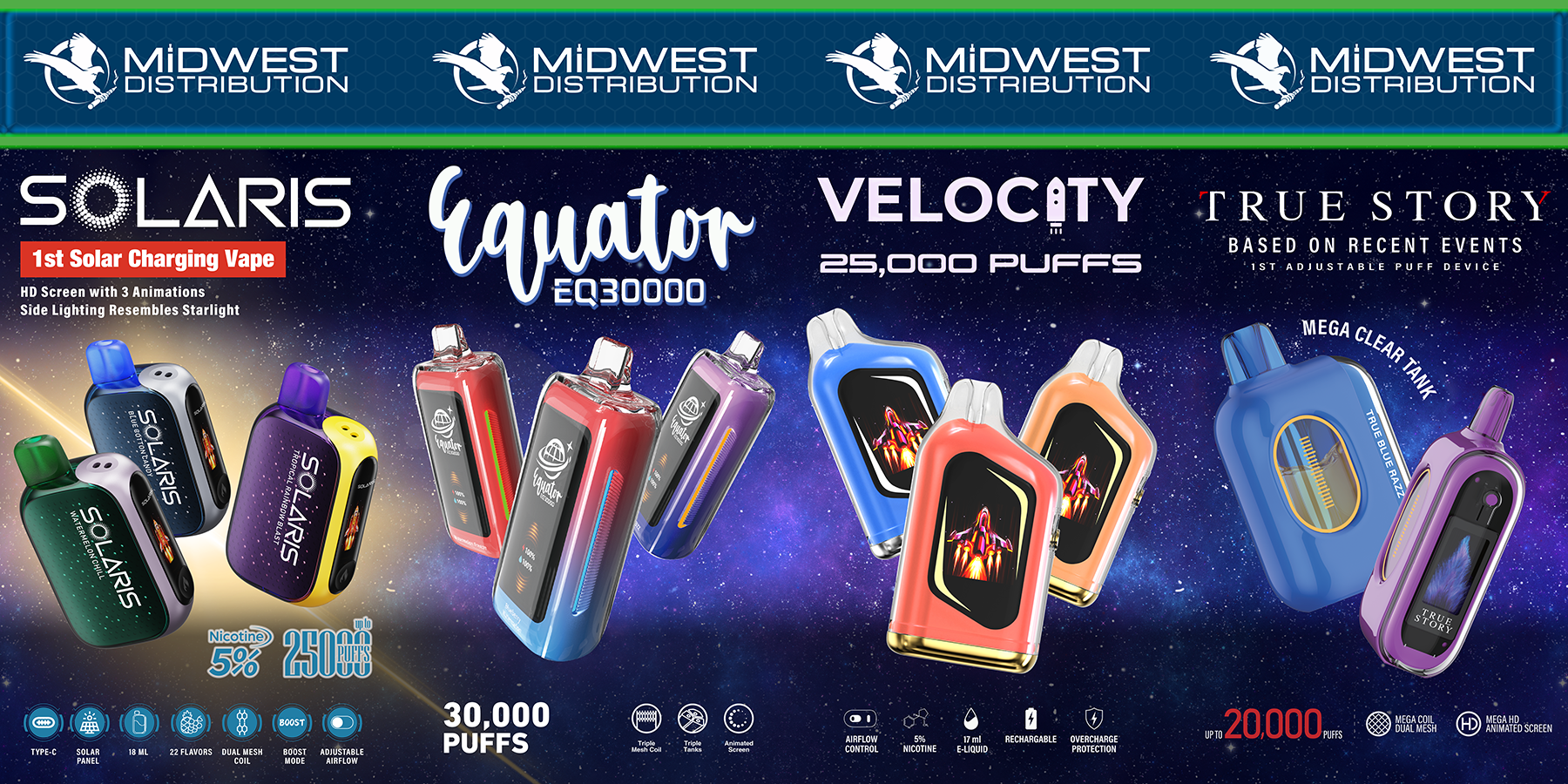 10'x20' Booth Backdrop for Vape Industry Tradeshow